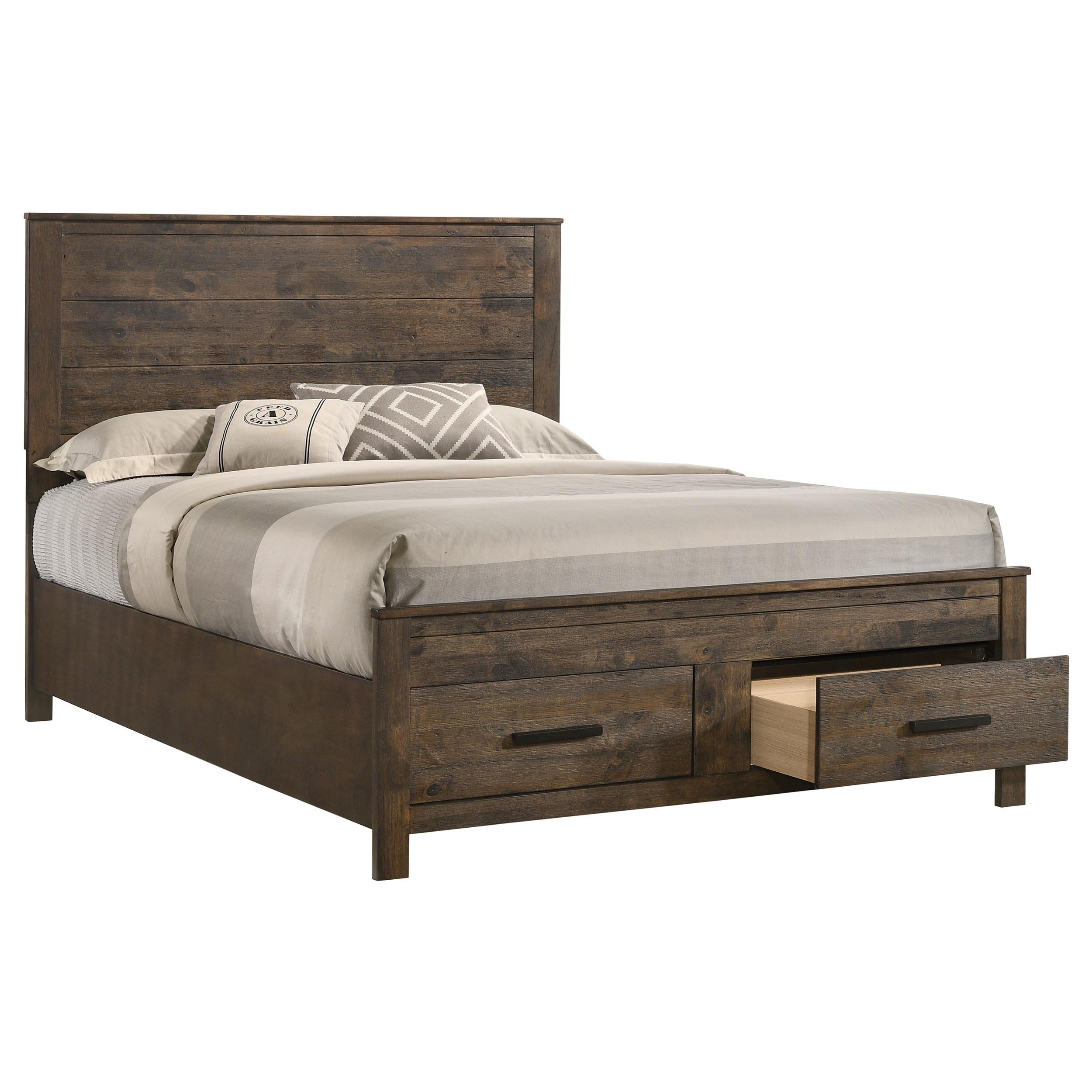  Size_Queen --  Coaster Furniture Woodmont Panel Bed with Storage IMAGE 2