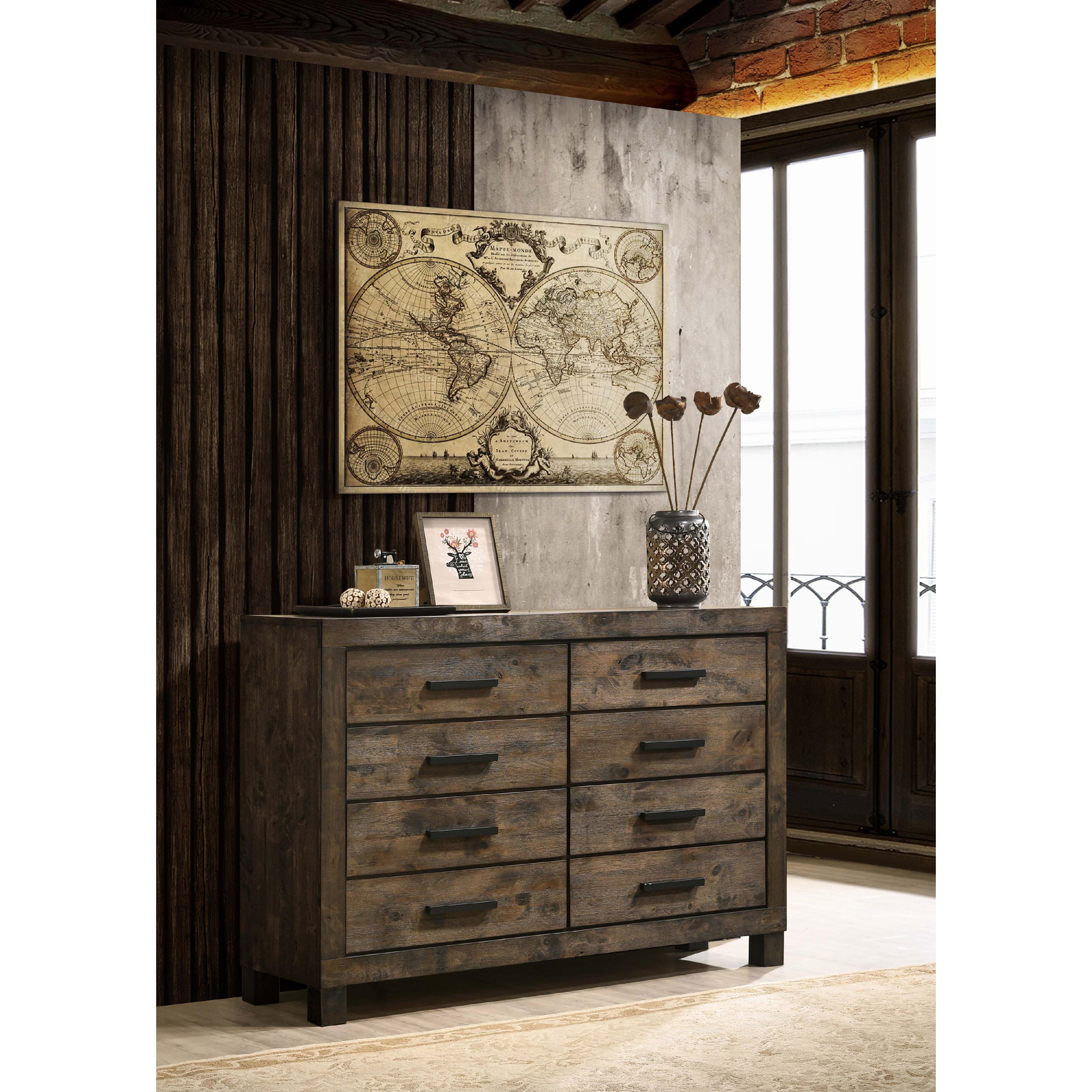  Coaster Furniture Woodmont 222633 8-Drawer Dresser - Rustic Golden Brown IMAGE 9