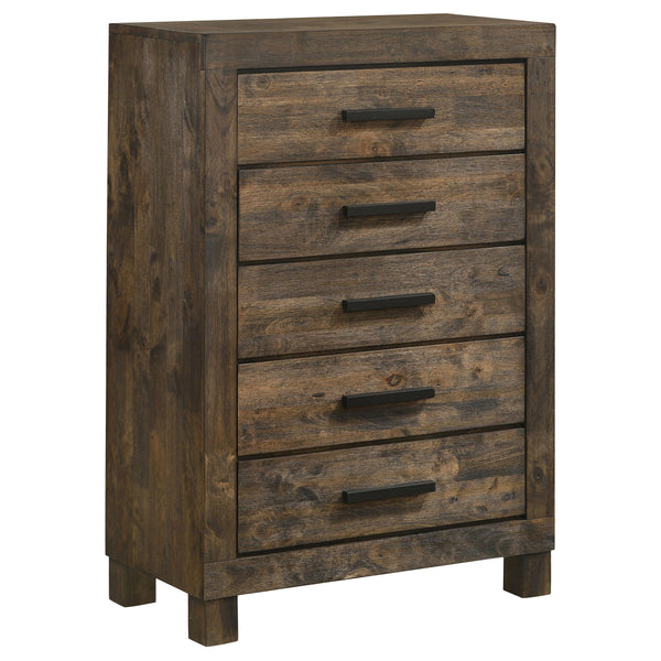 Coaster Furniture Woodmont 222635 5-Drawer Bedroom Chest - Rustic Golden Brown