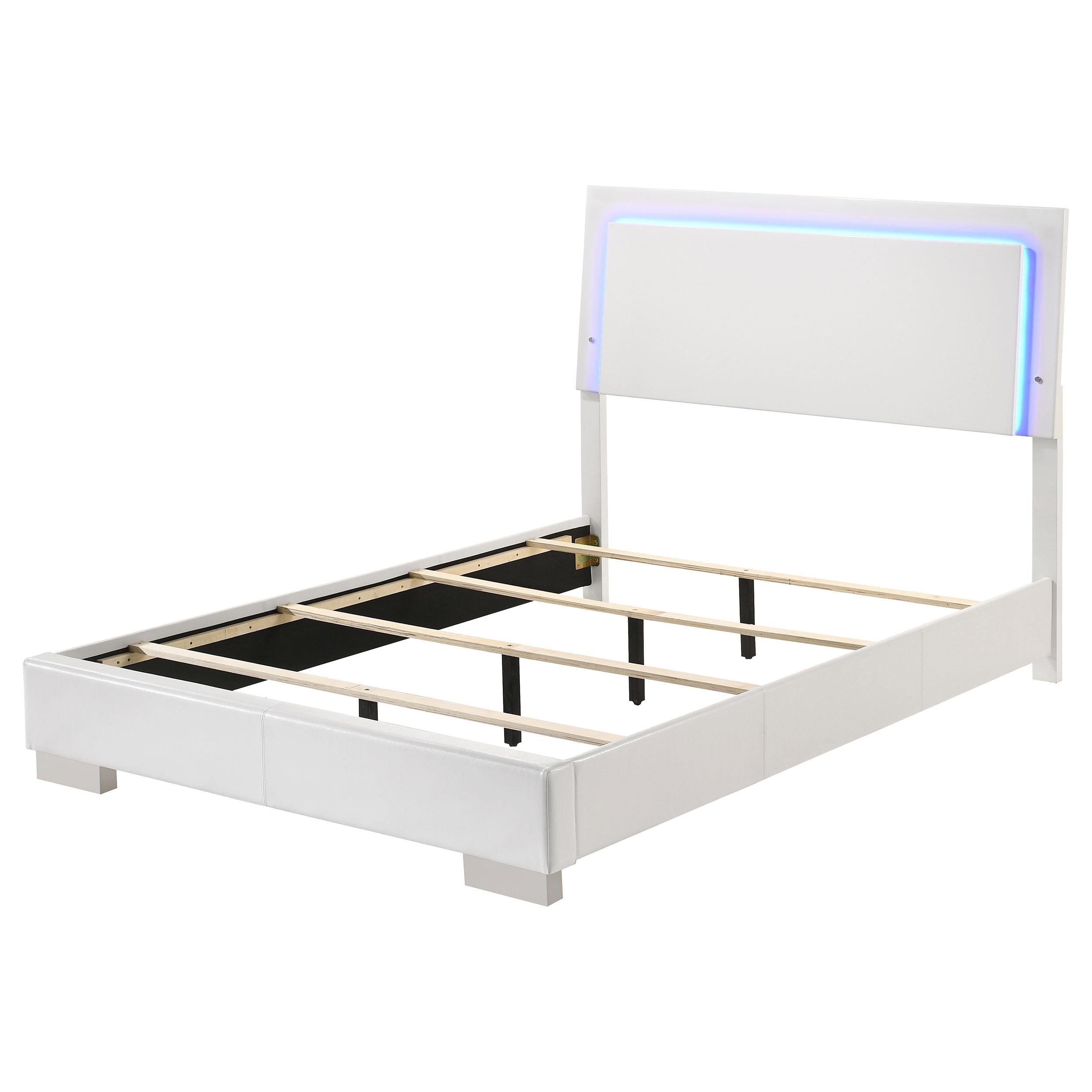  Size_Full --  Felicity 203500F Wood Full LED Panel Bed - White High Gloss IMAGE 5