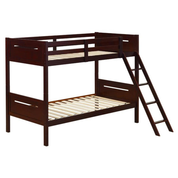 Coaster Furniture Littleton 405051BRN Wood Twin Over Twin Bunk Bed - Espresso
