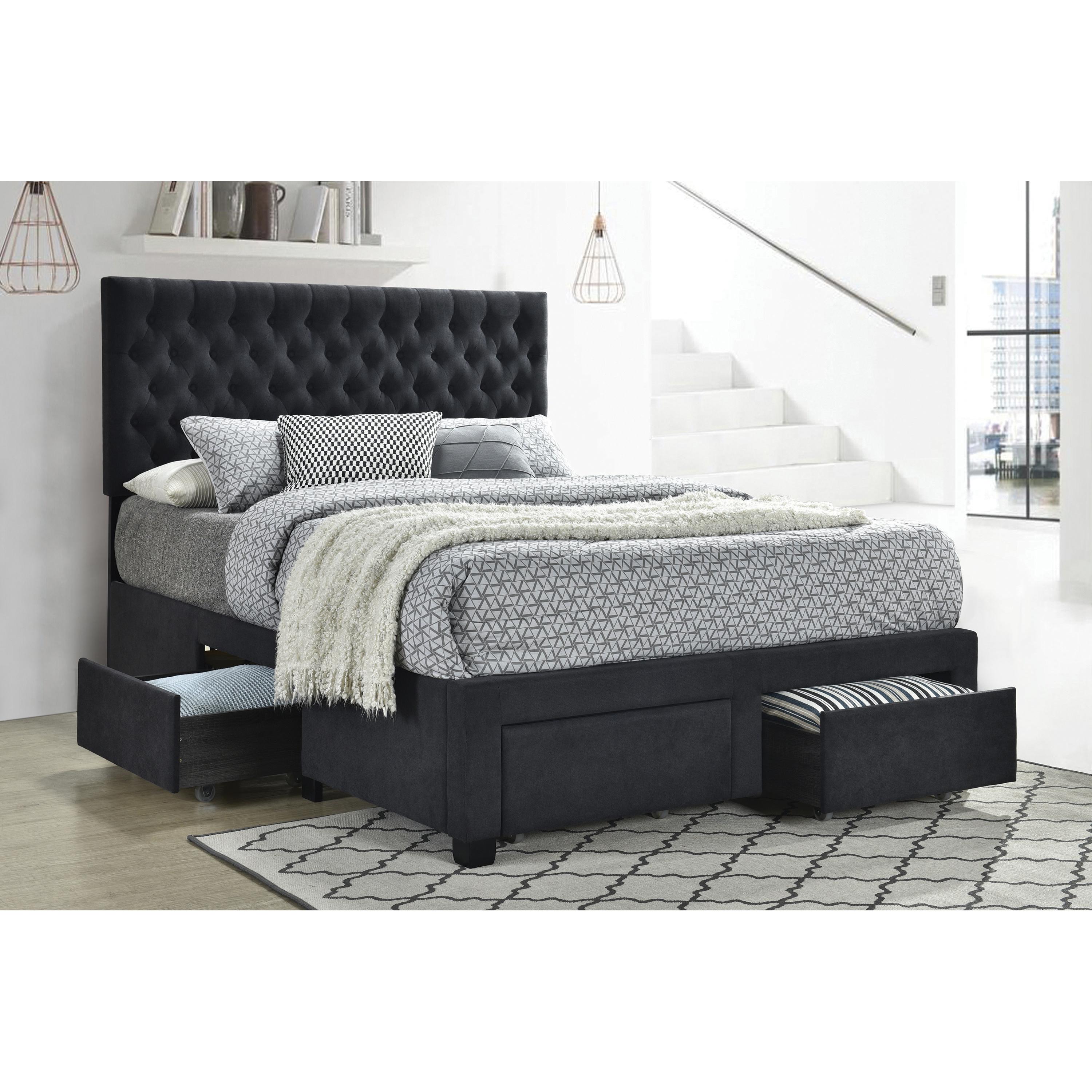  Size_Full --  Coaster Furniture Soledad Upholstered Panel Bed with Storage IMAGE 2