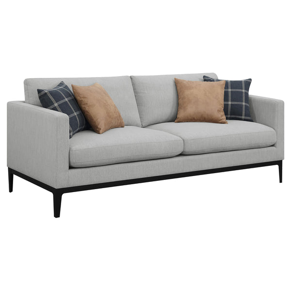 Coaster Furniture Apperson 508681 Upholstered Track Arm Sofa - Light Grey
