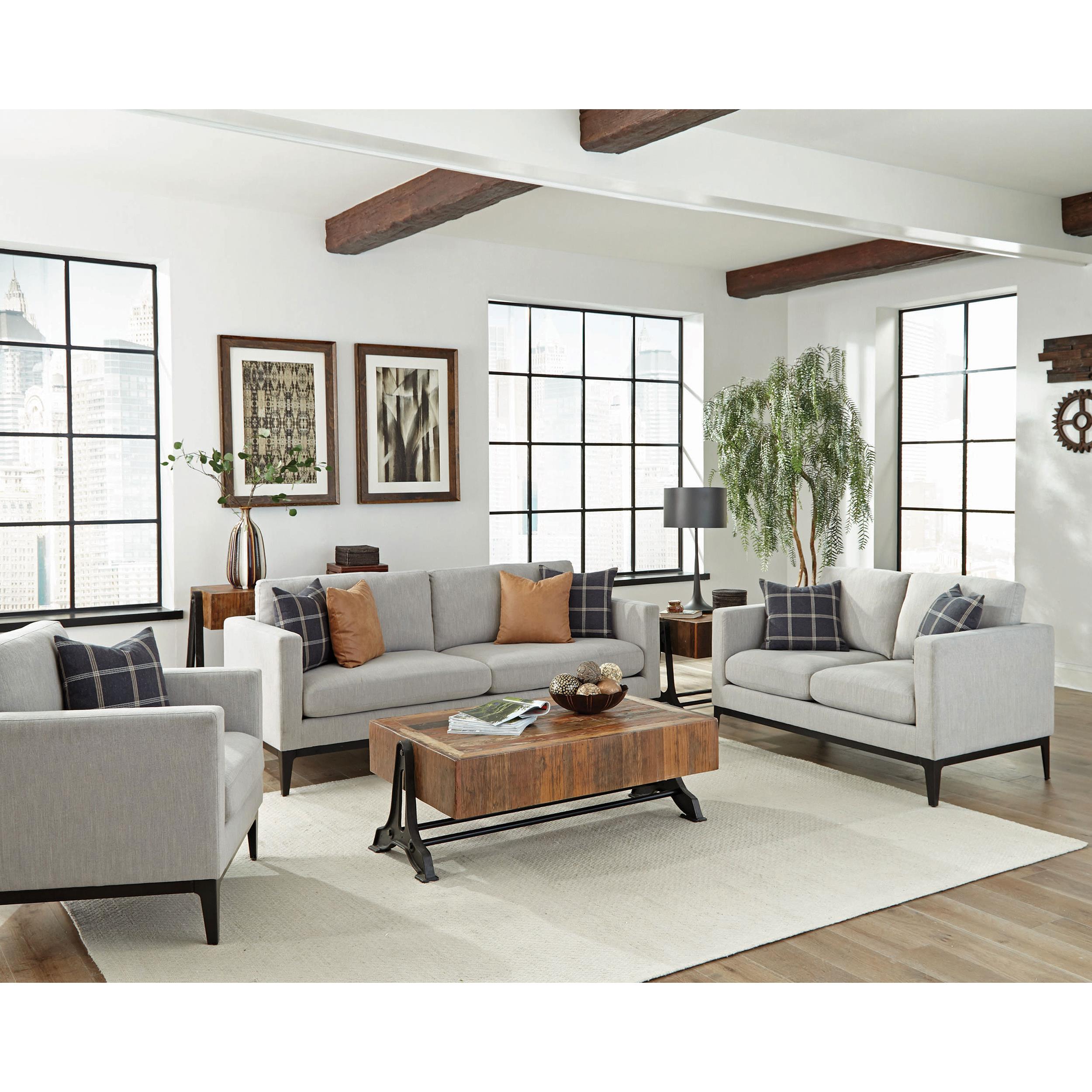  Coaster Furniture Apperson 508681 Upholstered Track Arm Sofa - Light Grey IMAGE 10