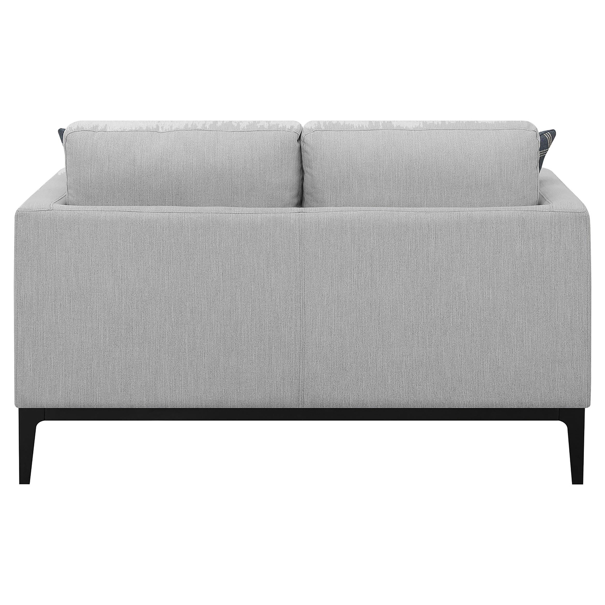  Coaster Furniture Apperson 508682 Upholstered Track Arm Loveseat - Light Grey IMAGE 6