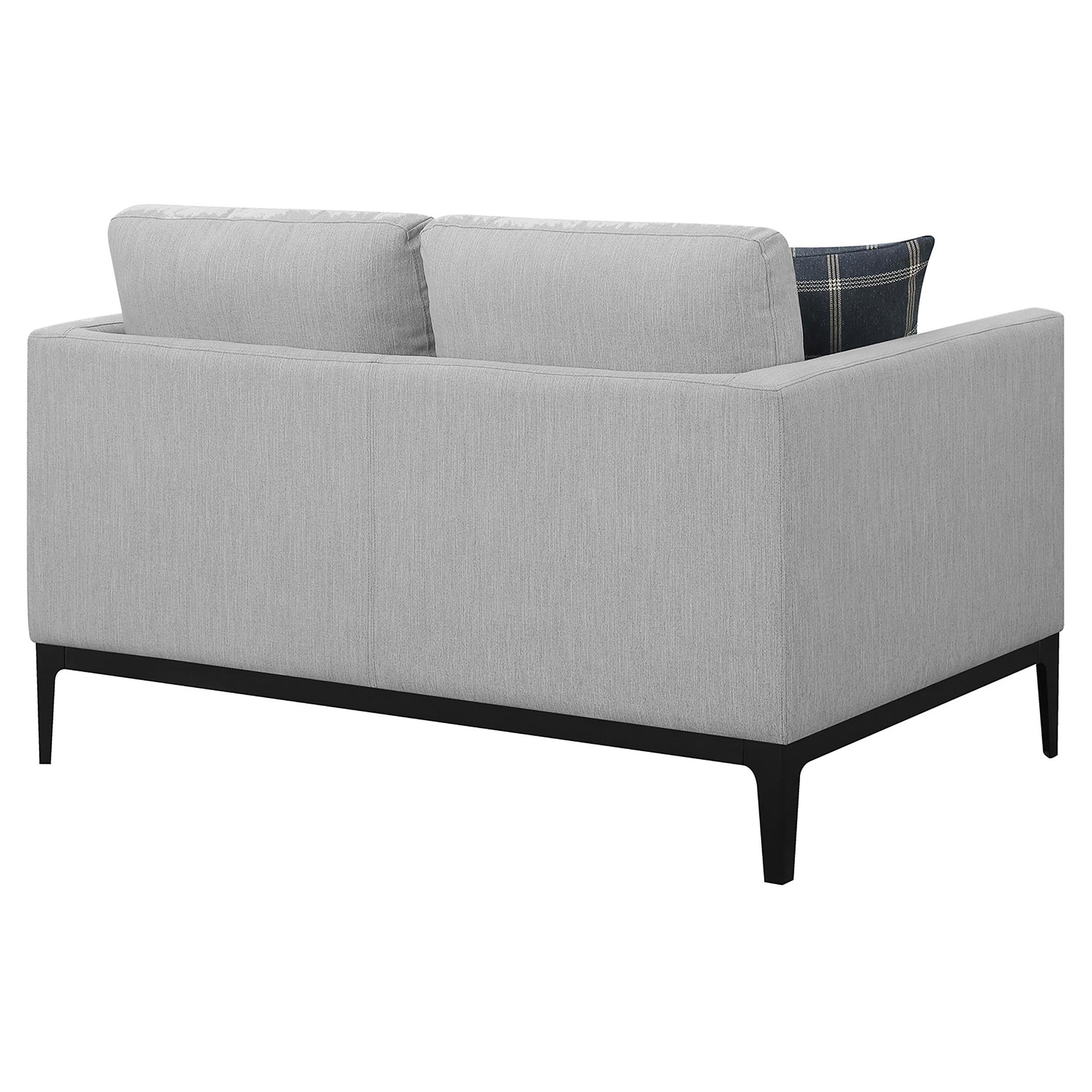  Coaster Furniture Apperson 508682 Upholstered Track Arm Loveseat - Light Grey IMAGE 7