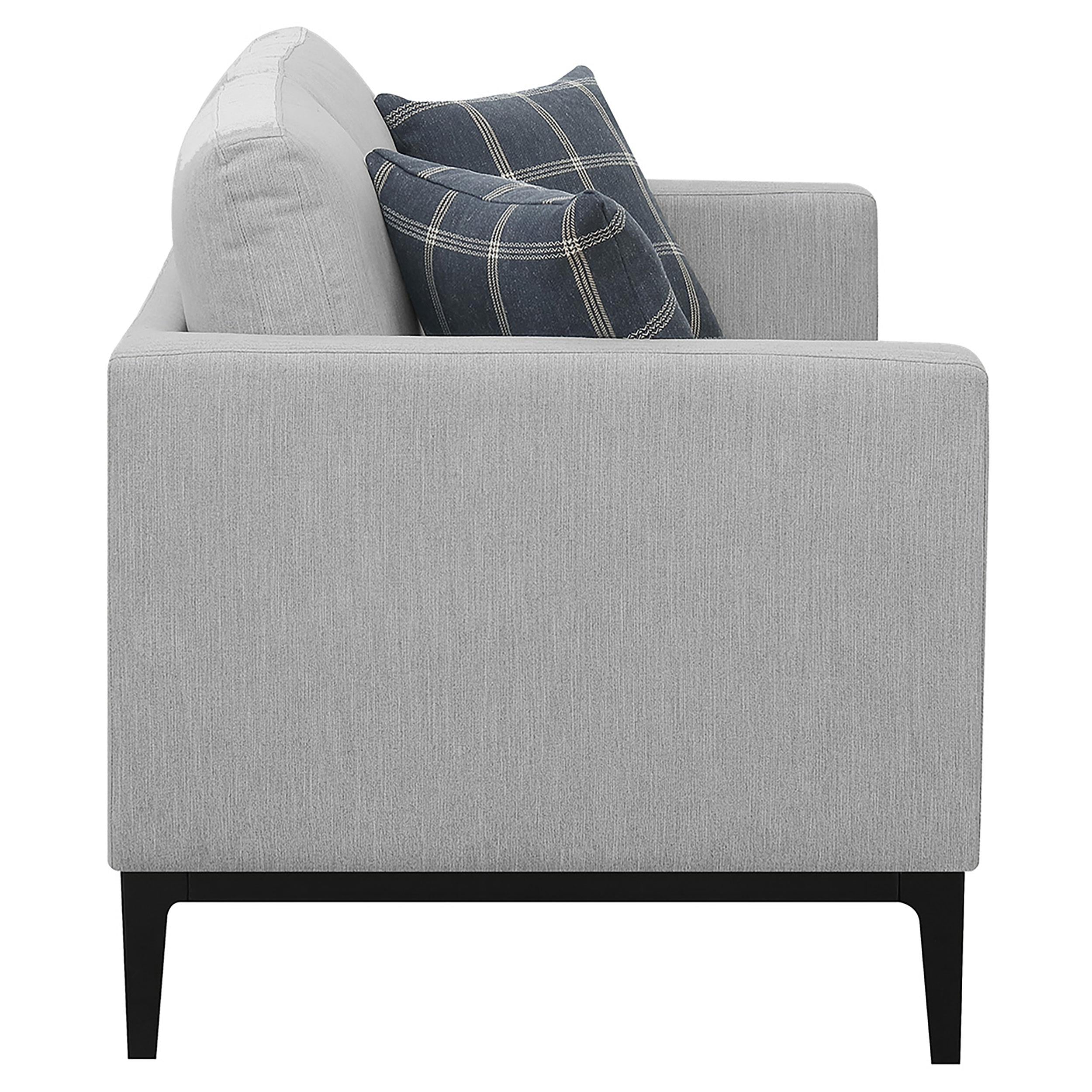 Coaster Furniture Apperson 508682 Upholstered Track Arm Loveseat - Light Grey IMAGE 8