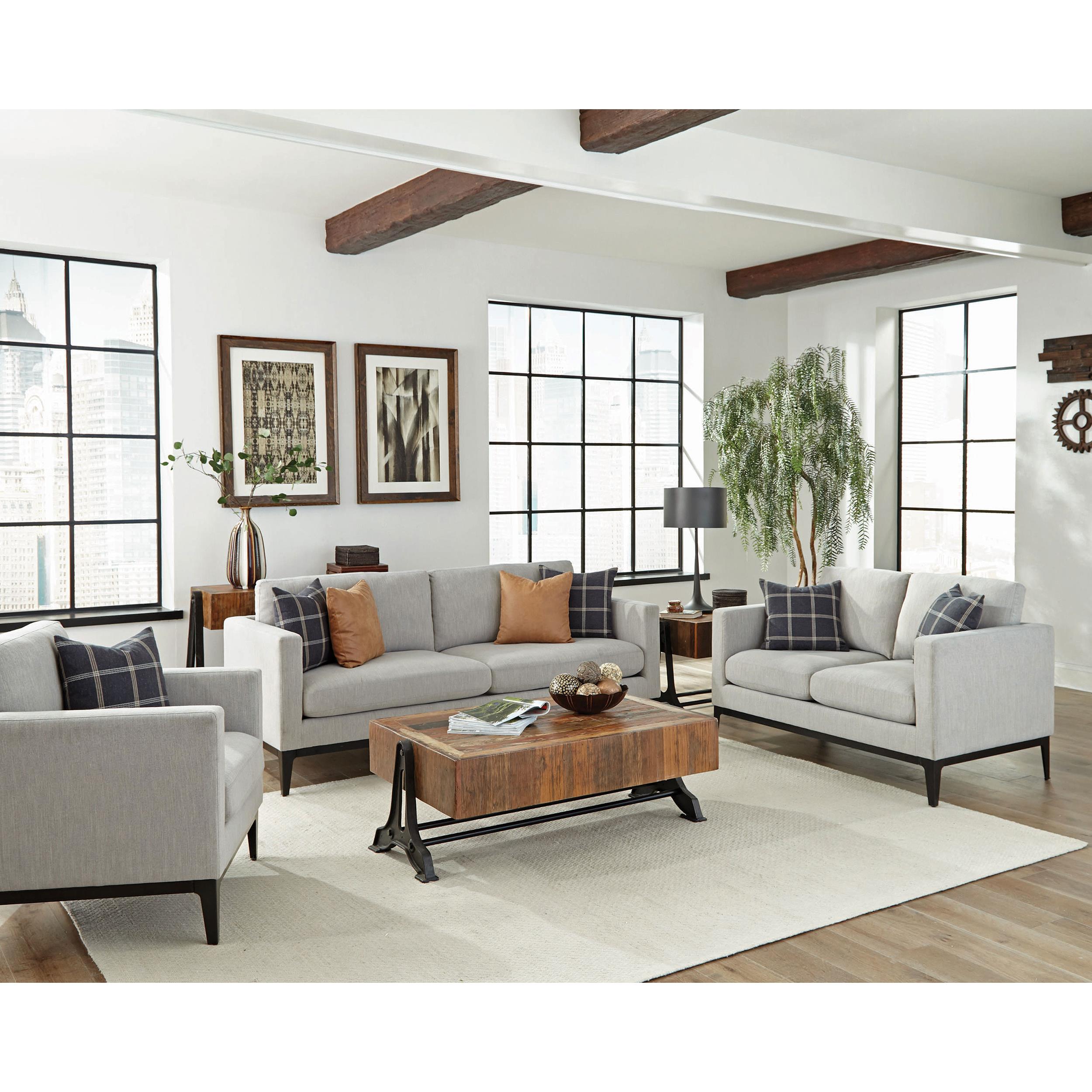  Coaster Furniture Apperson 508683 Upholstered Track Arm Accent Chair - Light Grey IMAGE 10