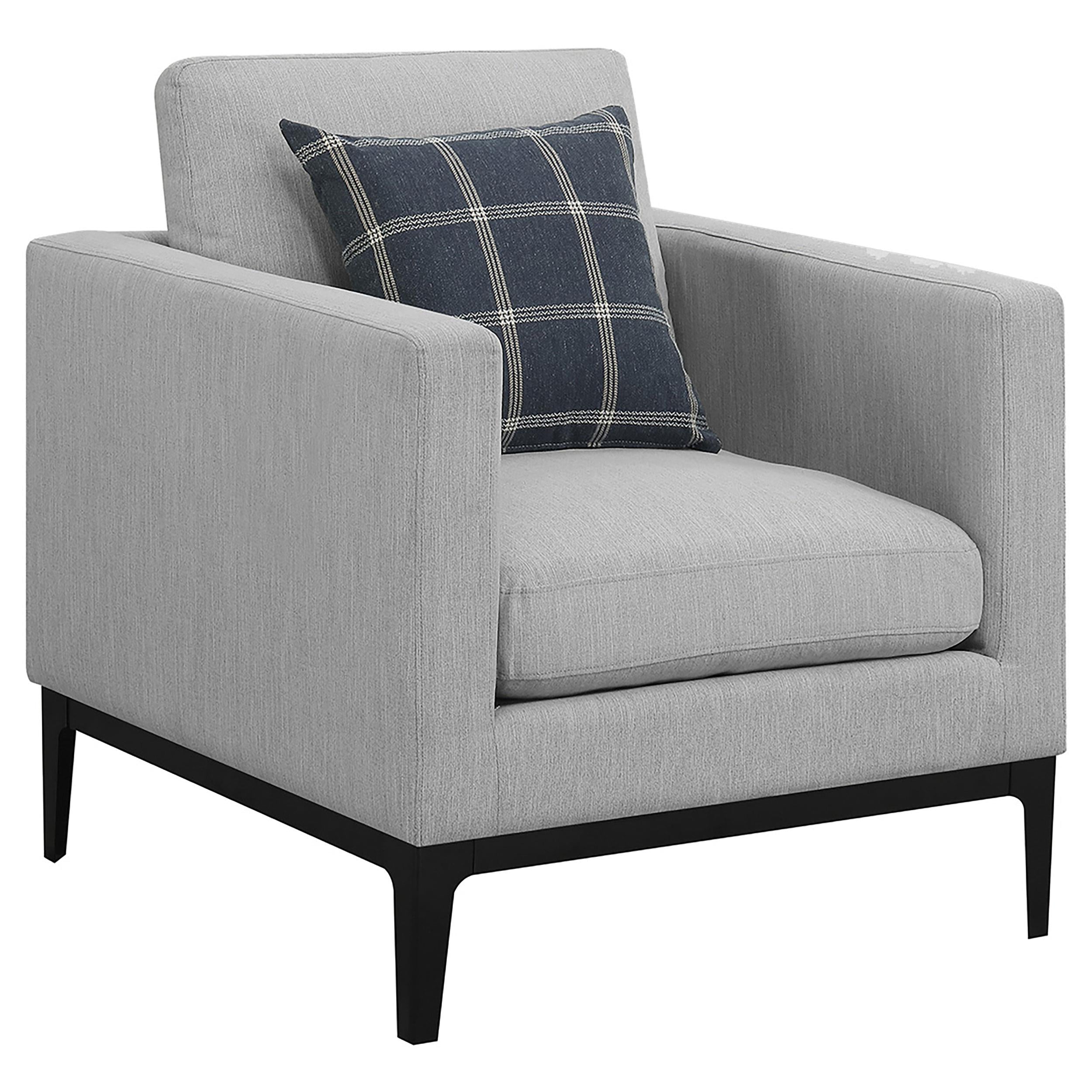  Coaster Furniture Apperson 508683 Upholstered Track Arm Accent Chair - Light Grey IMAGE 2