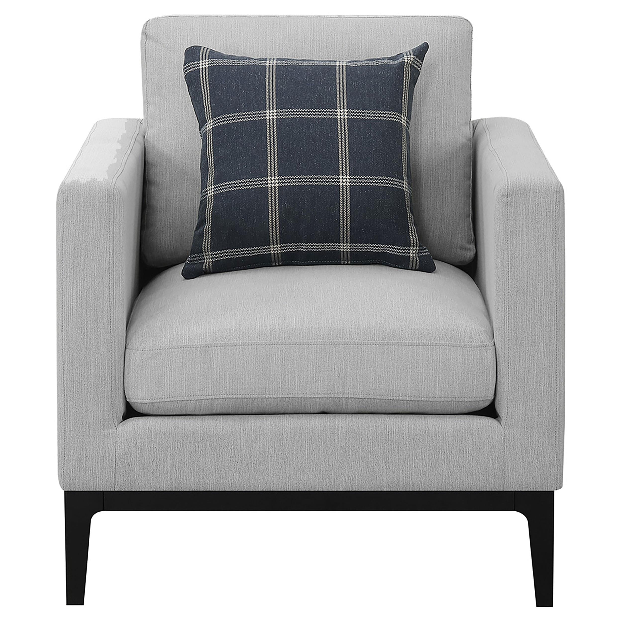  Coaster Furniture Apperson 508683 Upholstered Track Arm Accent Chair - Light Grey IMAGE 3
