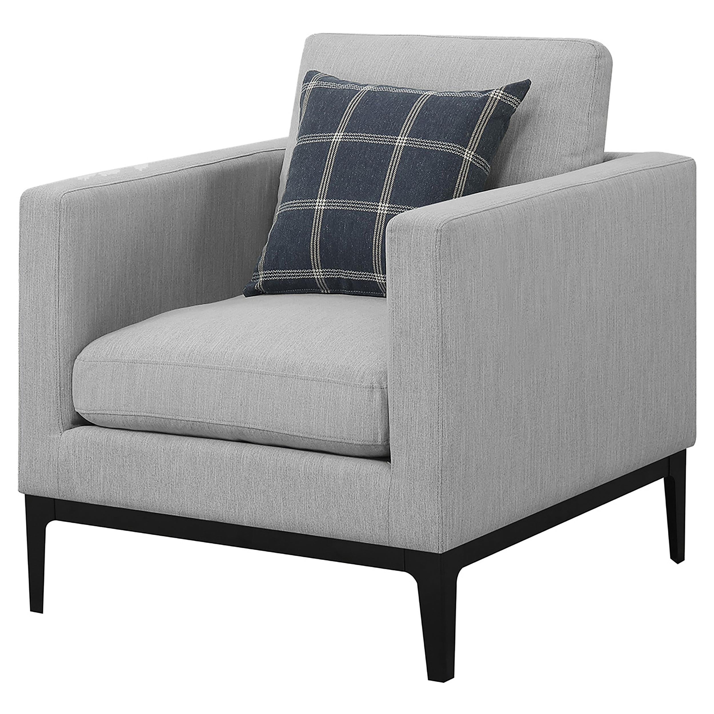  Coaster Furniture Apperson 508683 Upholstered Track Arm Accent Chair - Light Grey IMAGE 4