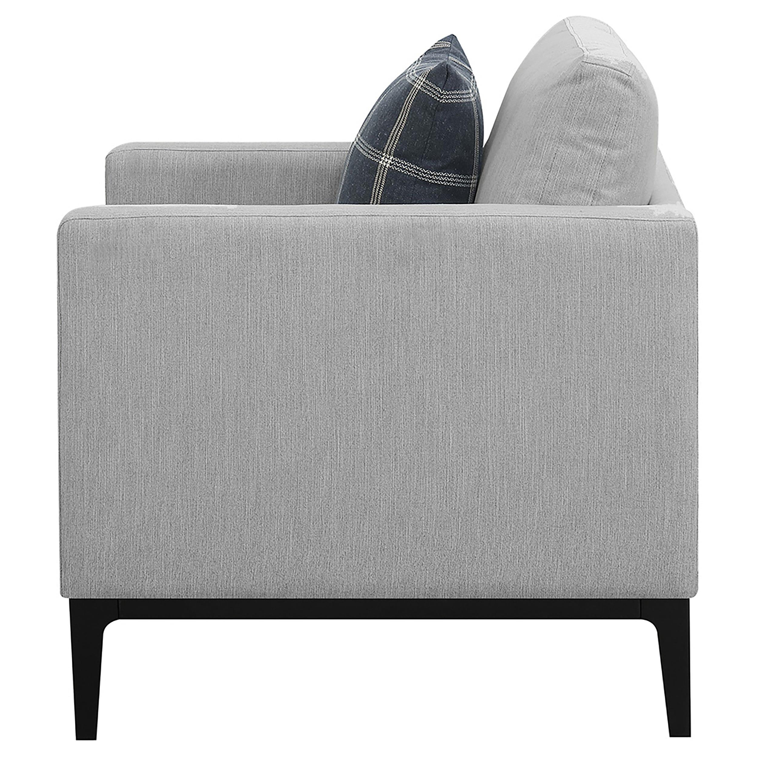  Coaster Furniture Apperson 508683 Upholstered Track Arm Accent Chair - Light Grey IMAGE 5