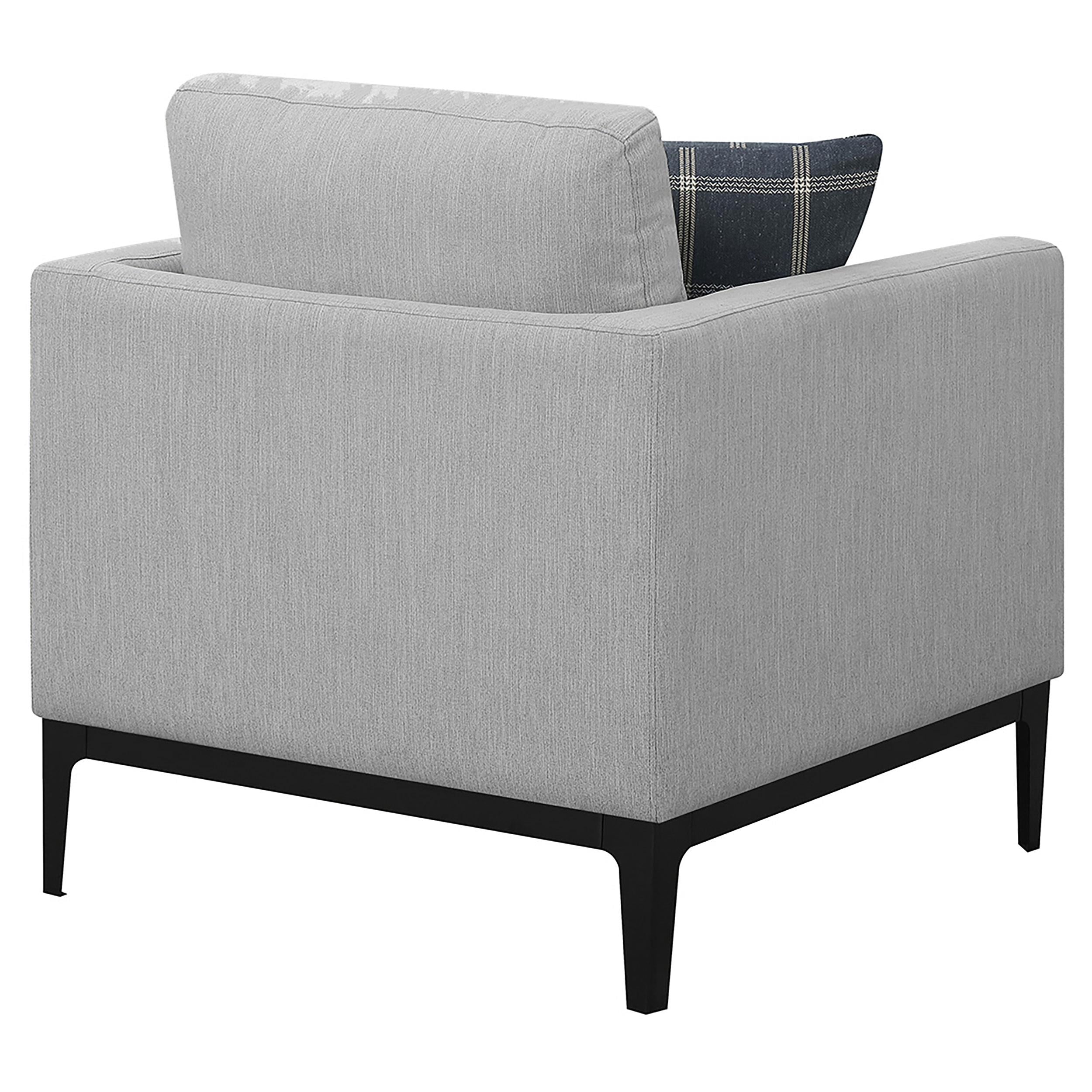  Coaster Furniture Apperson 508683 Upholstered Track Arm Accent Chair - Light Grey IMAGE 8