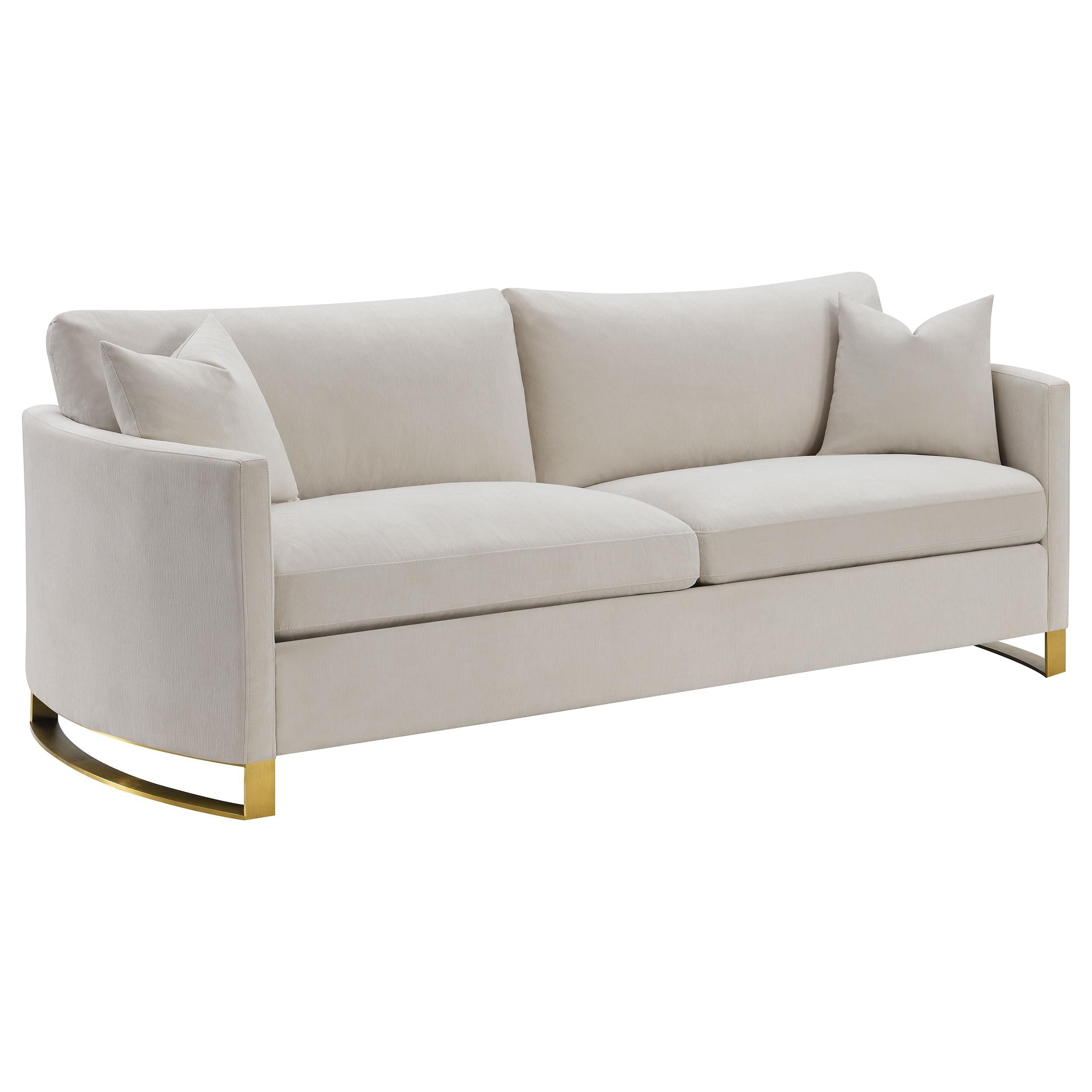  Coaster Furniture Corliss 508821 Upholstered Curved Track Arm Sofa - Beige IMAGE 1