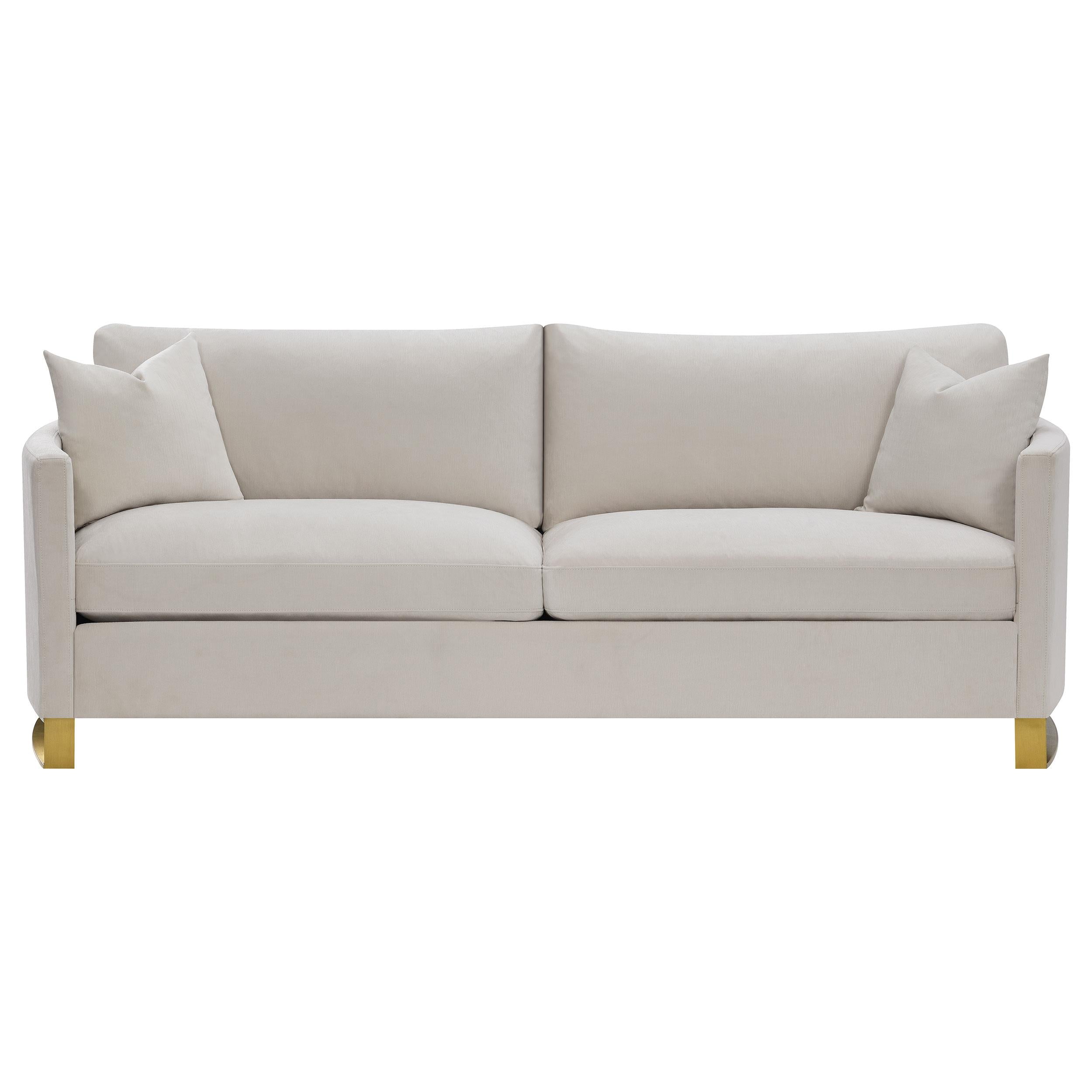  Coaster Furniture Corliss 508821 Upholstered Curved Track Arm Sofa - Beige IMAGE 2
