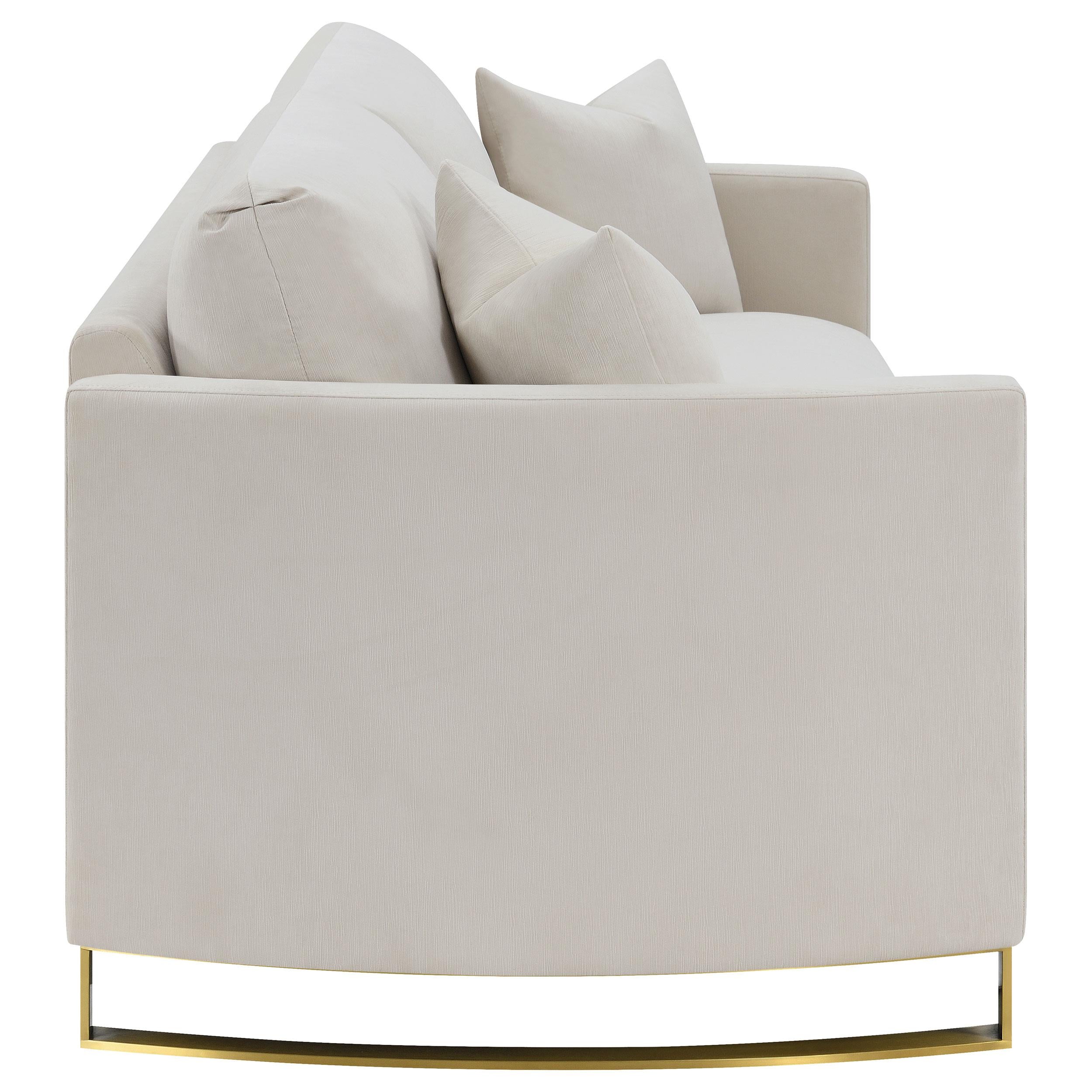  Coaster Furniture Corliss 508821 Upholstered Curved Track Arm Sofa - Beige IMAGE 7