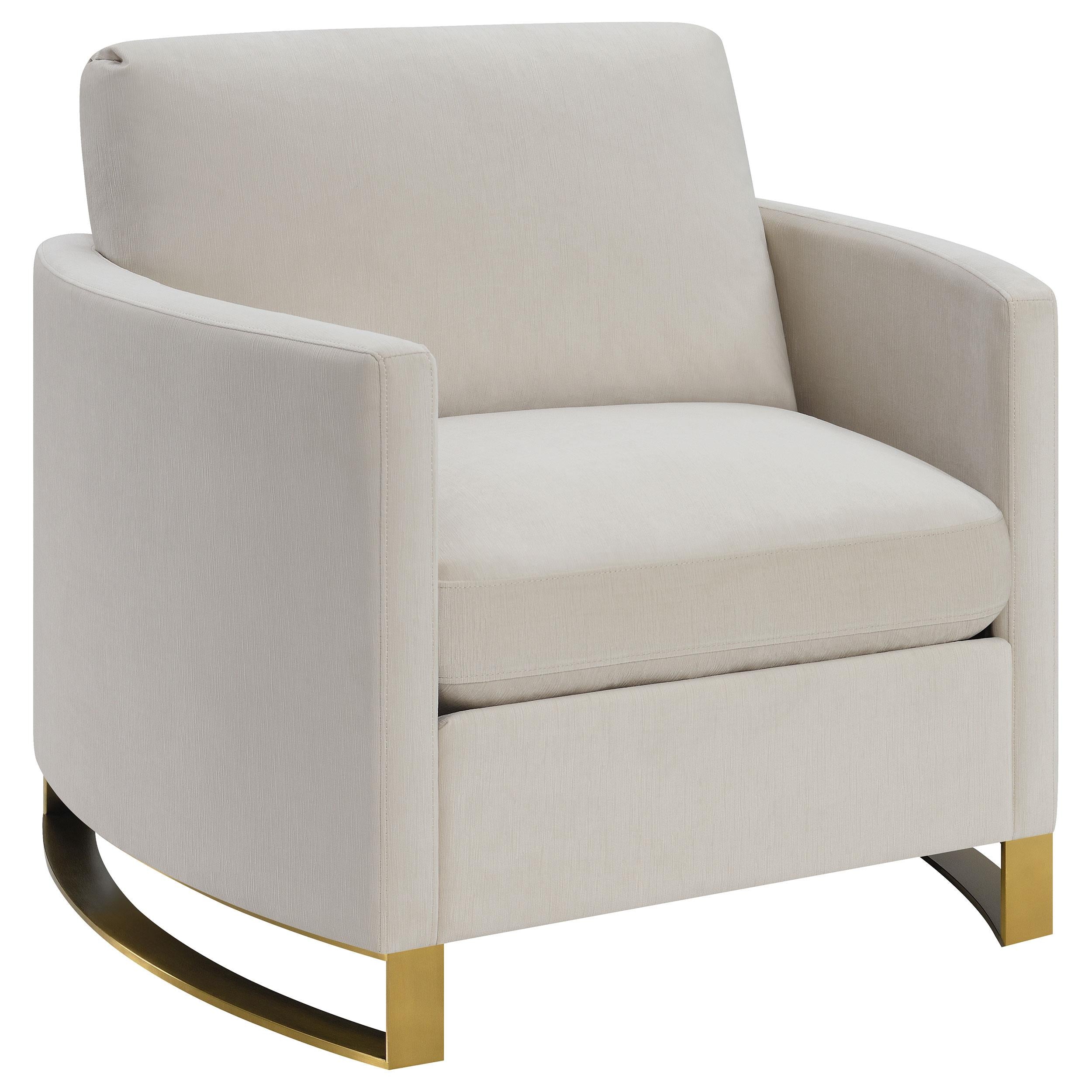  Coaster Furniture Corliss 508823 Upholstered Curved Track Arm Chair - Beige IMAGE 1