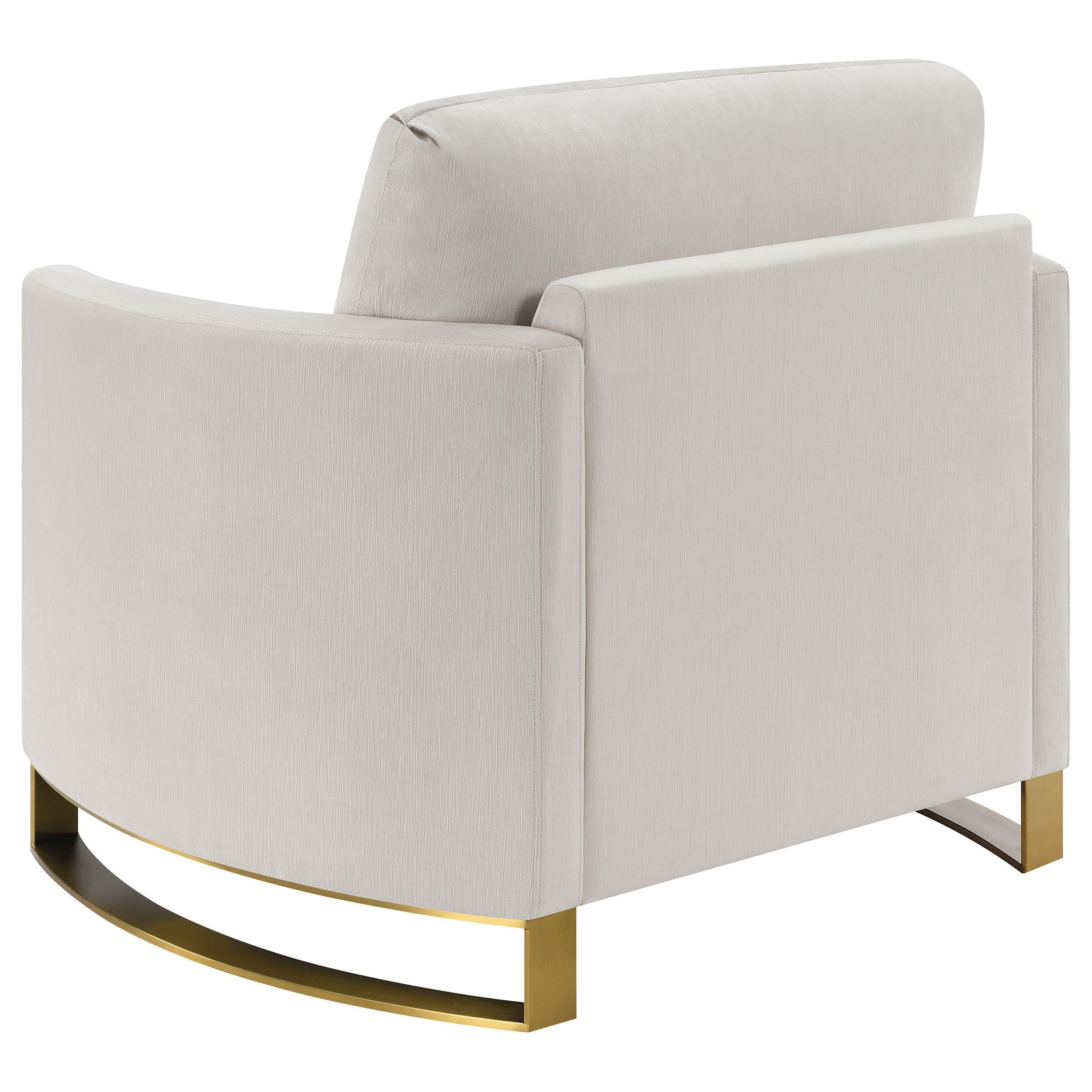  Coaster Furniture Corliss 508823 Upholstered Curved Track Arm Chair - Beige IMAGE 5