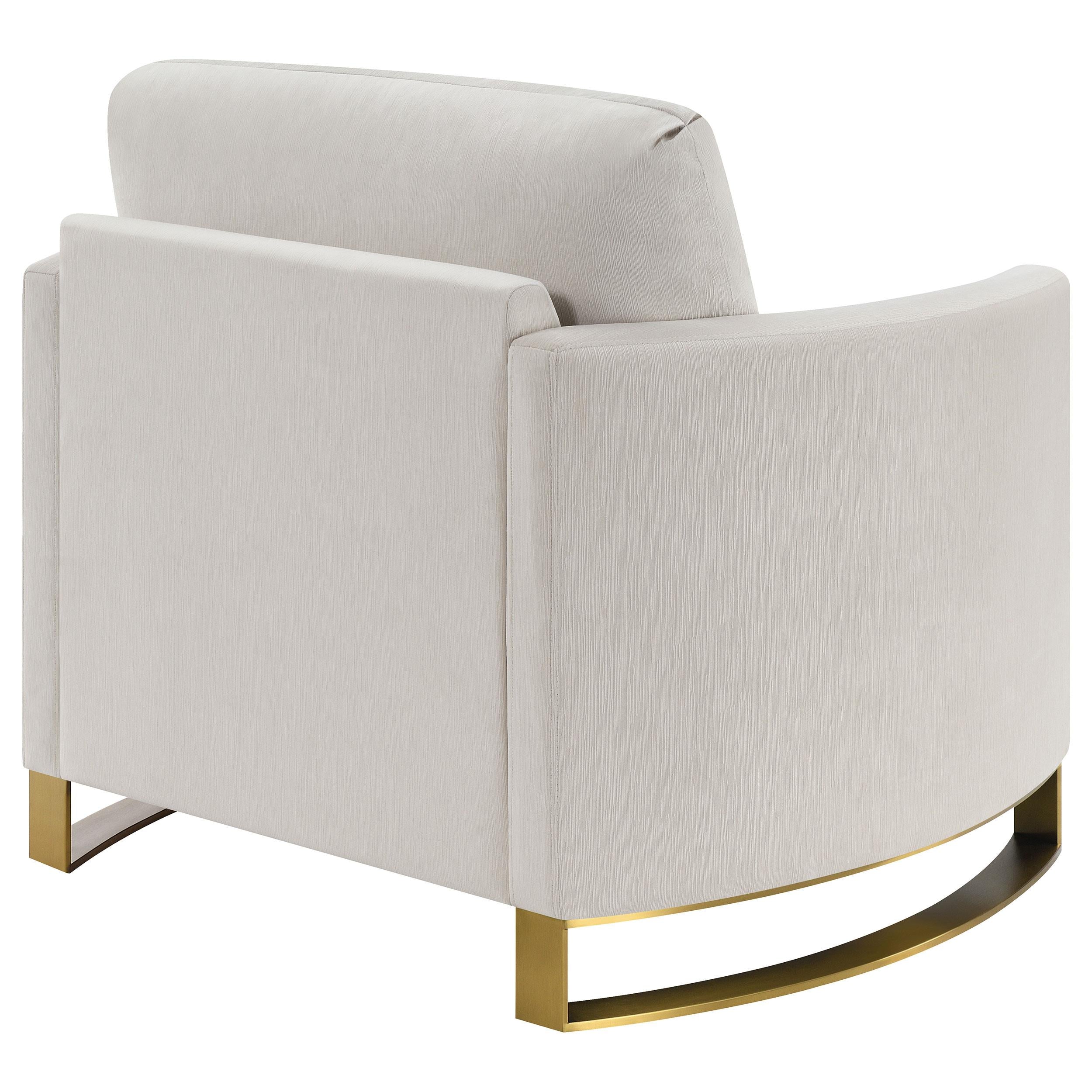 Coaster Furniture Corliss 508823 Upholstered Curved Track Arm Chair - Beige IMAGE 6