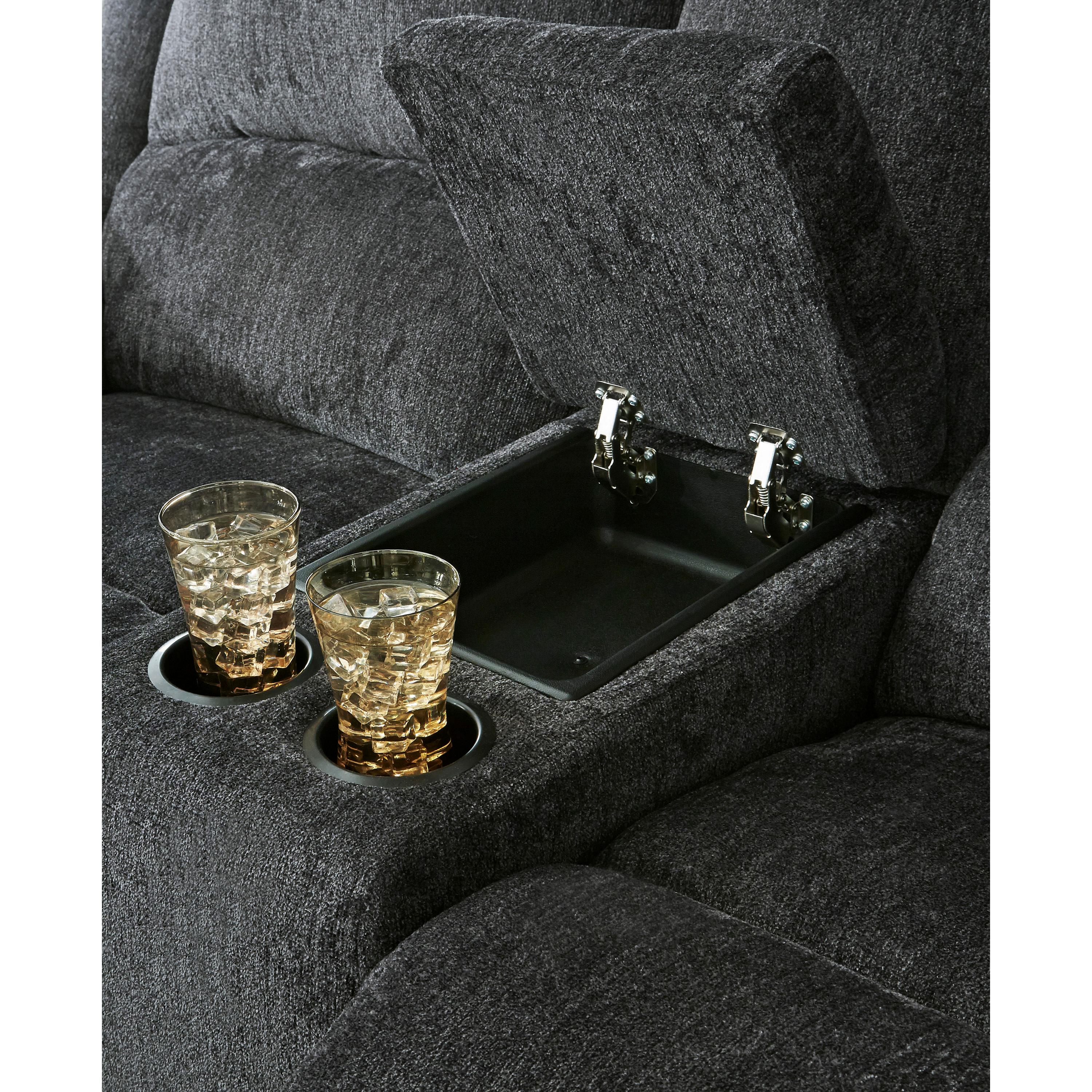  Motion Type_Reclining --  Signature Design by Ashley Draycoll Reclining Fabric Loveseat with Console IMAGE 7
