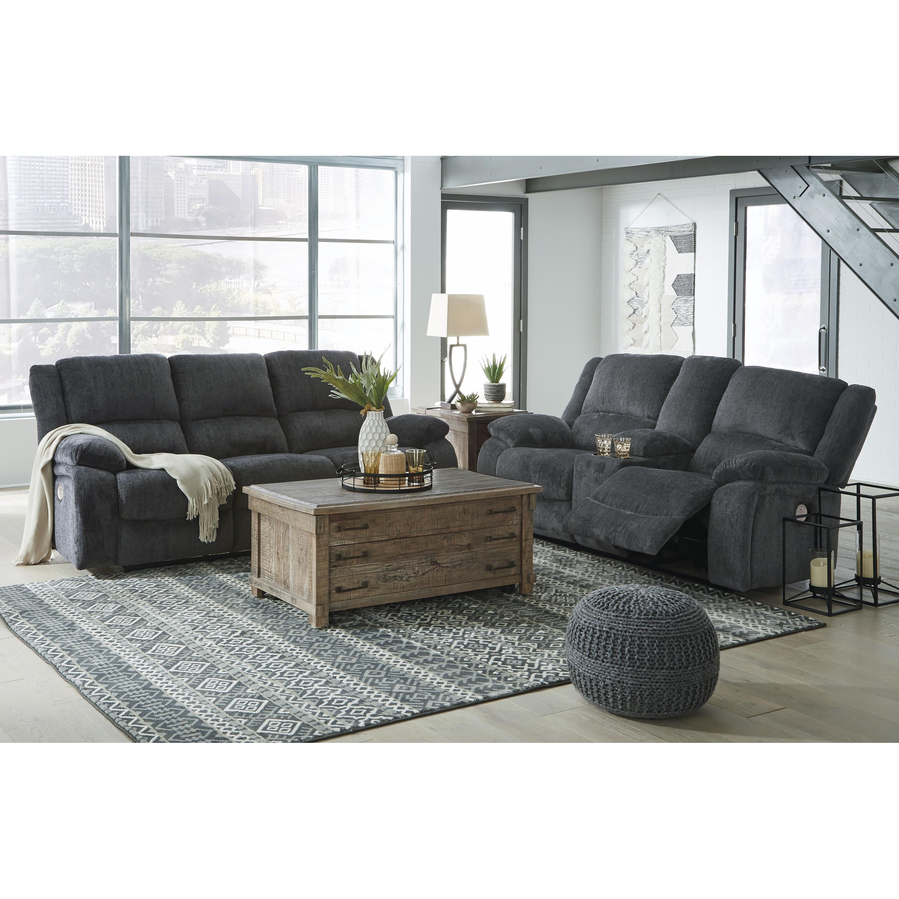  Motion Type_Power Recline --  Draycoll 7650496 Double Reclining Power Loveseat with Console IMAGE 7