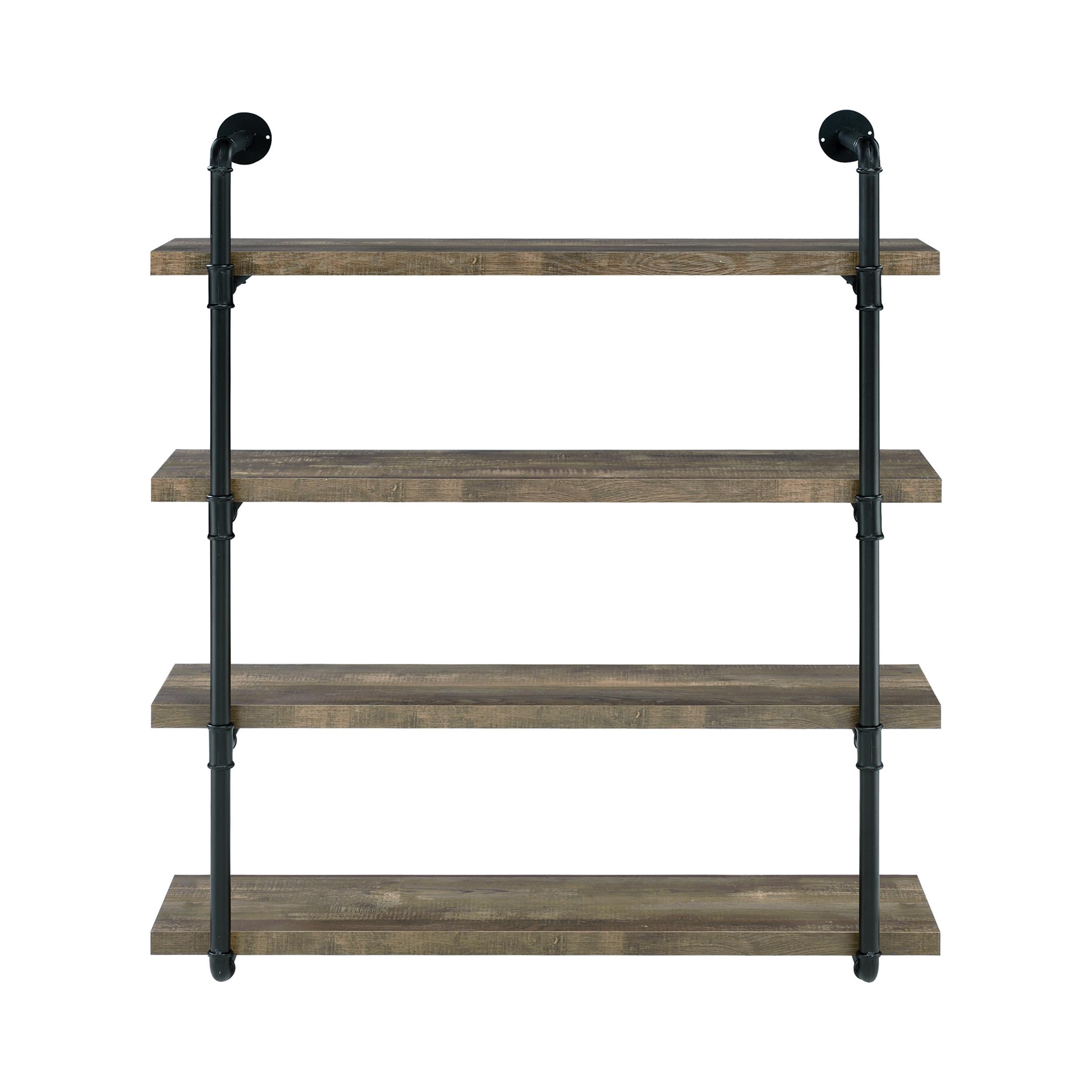 Coaster Furniture Elmcrest 804417 39-inch 4-shelf Wall Bookshelf - Rustic Oak IMAGE 2