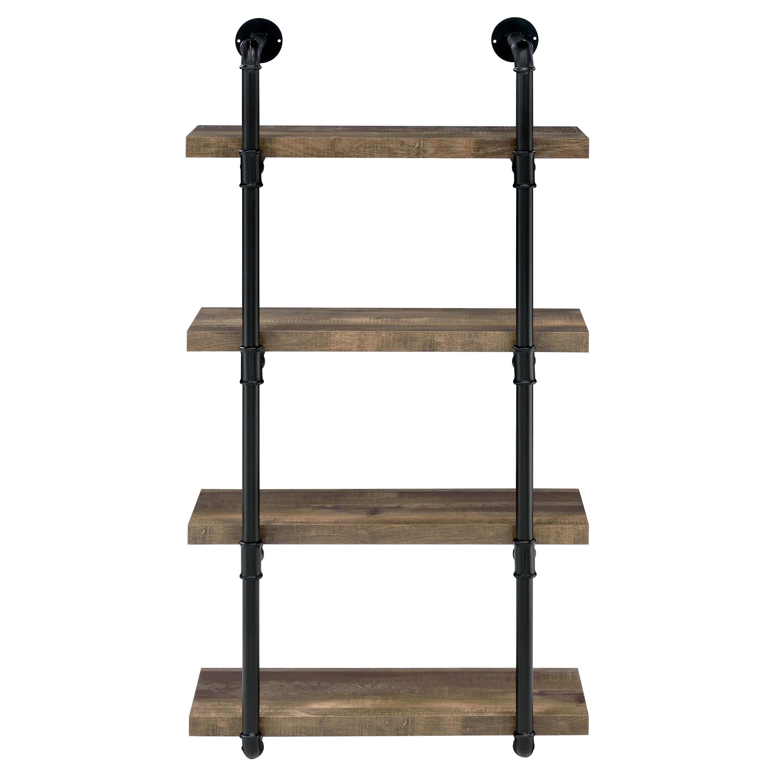  Coaster Furniture Elmcrest 804426 24-inch 4-shelf Wall Bookshelf - Rustic Oak IMAGE 2