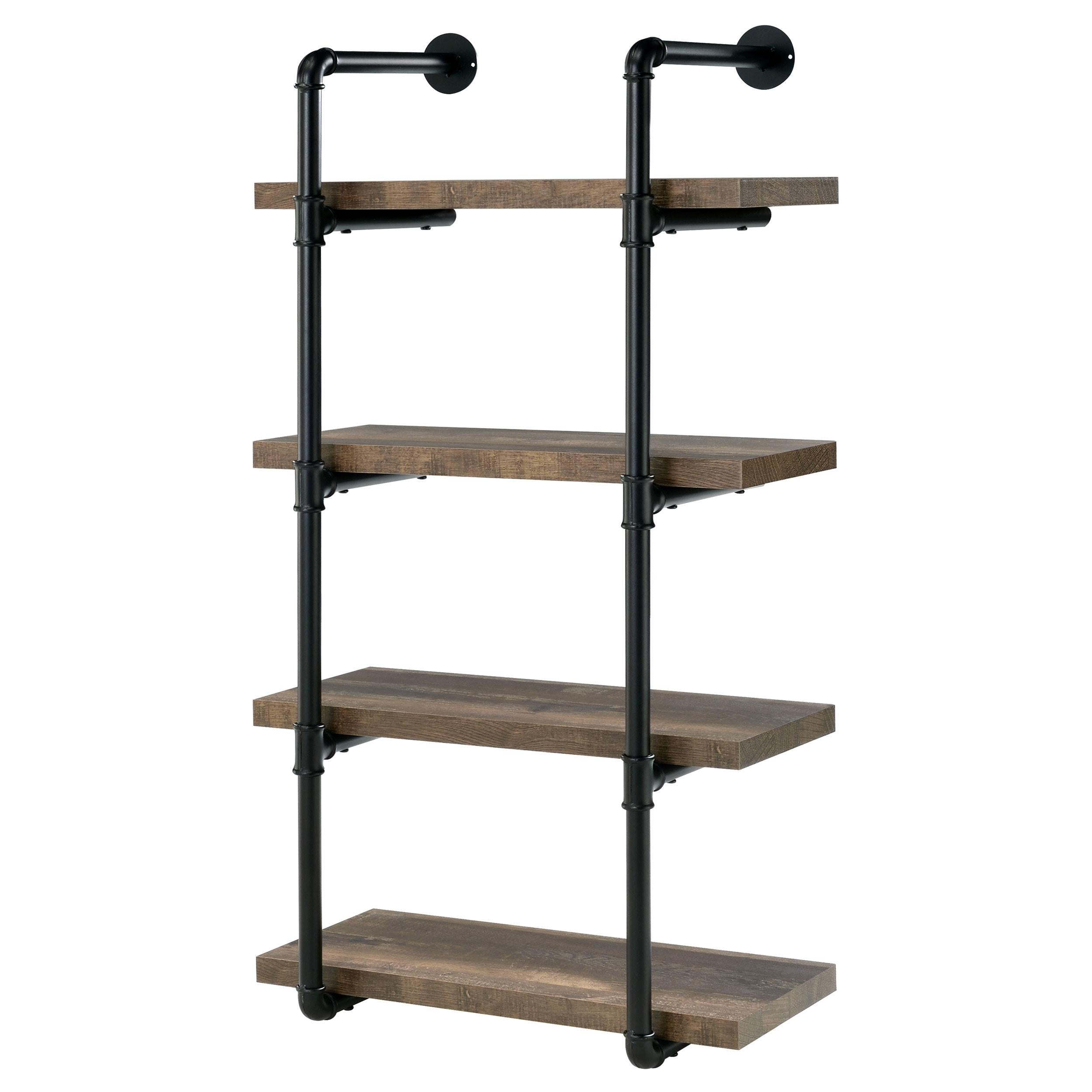  Coaster Furniture Elmcrest 804426 24-inch 4-shelf Wall Bookshelf - Rustic Oak IMAGE 3