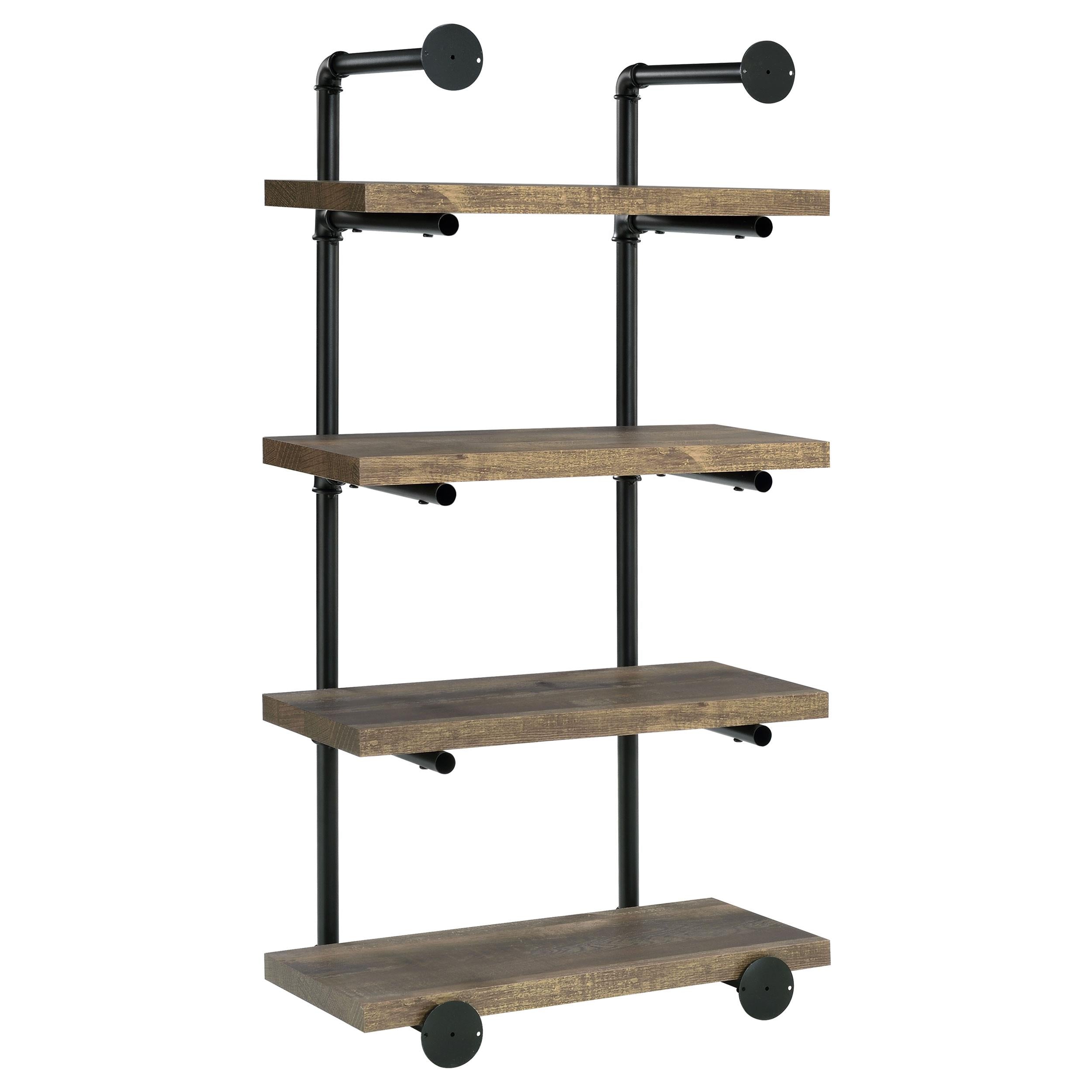  Coaster Furniture Elmcrest 804426 24-inch 4-shelf Wall Bookshelf - Rustic Oak IMAGE 5