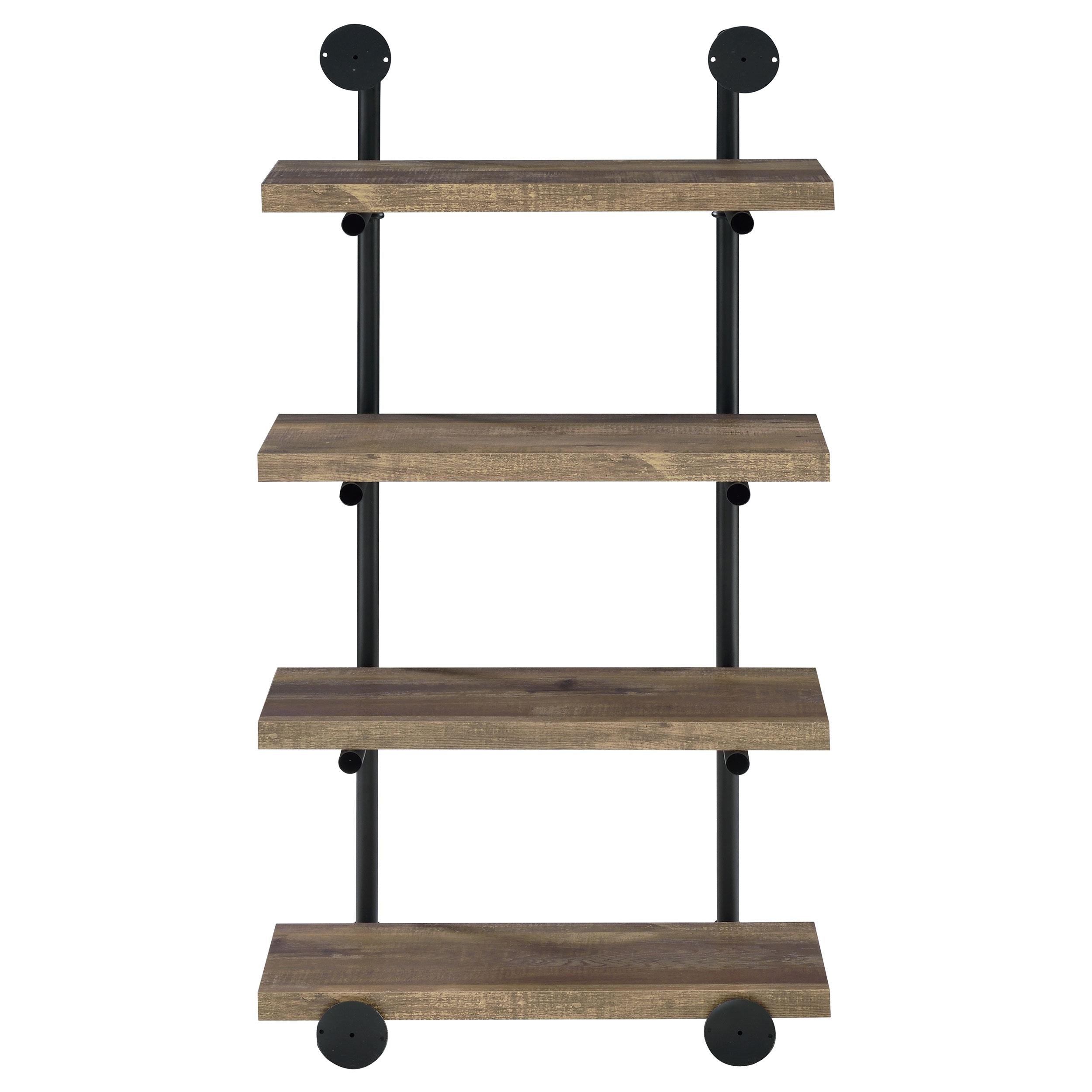  Coaster Furniture Elmcrest 804426 24-inch 4-shelf Wall Bookshelf - Rustic Oak IMAGE 6