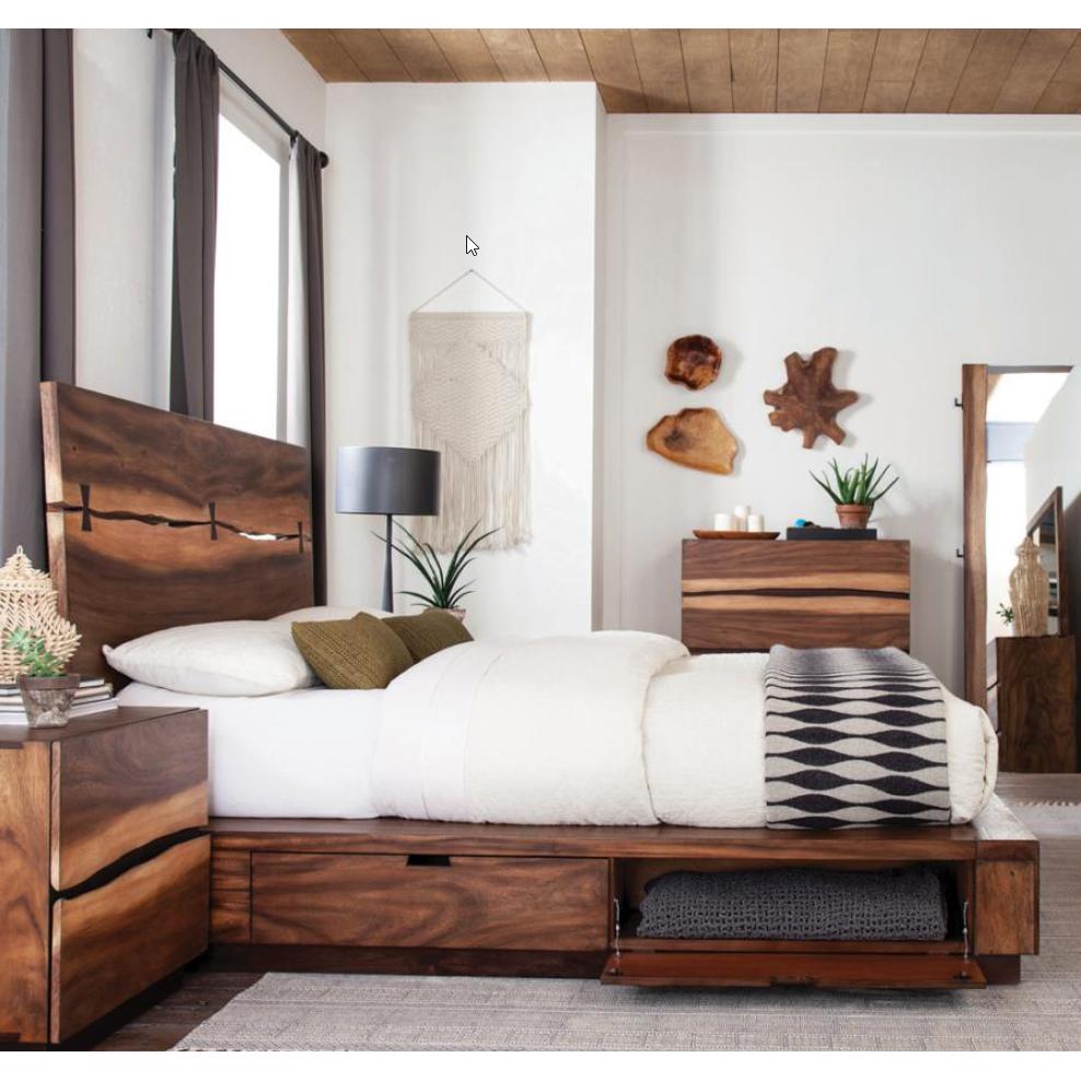  Size_King --  Winslow 223250SKE Wood Eastern King Storage Panel Bed - Smokey Walnut IMAGE 3