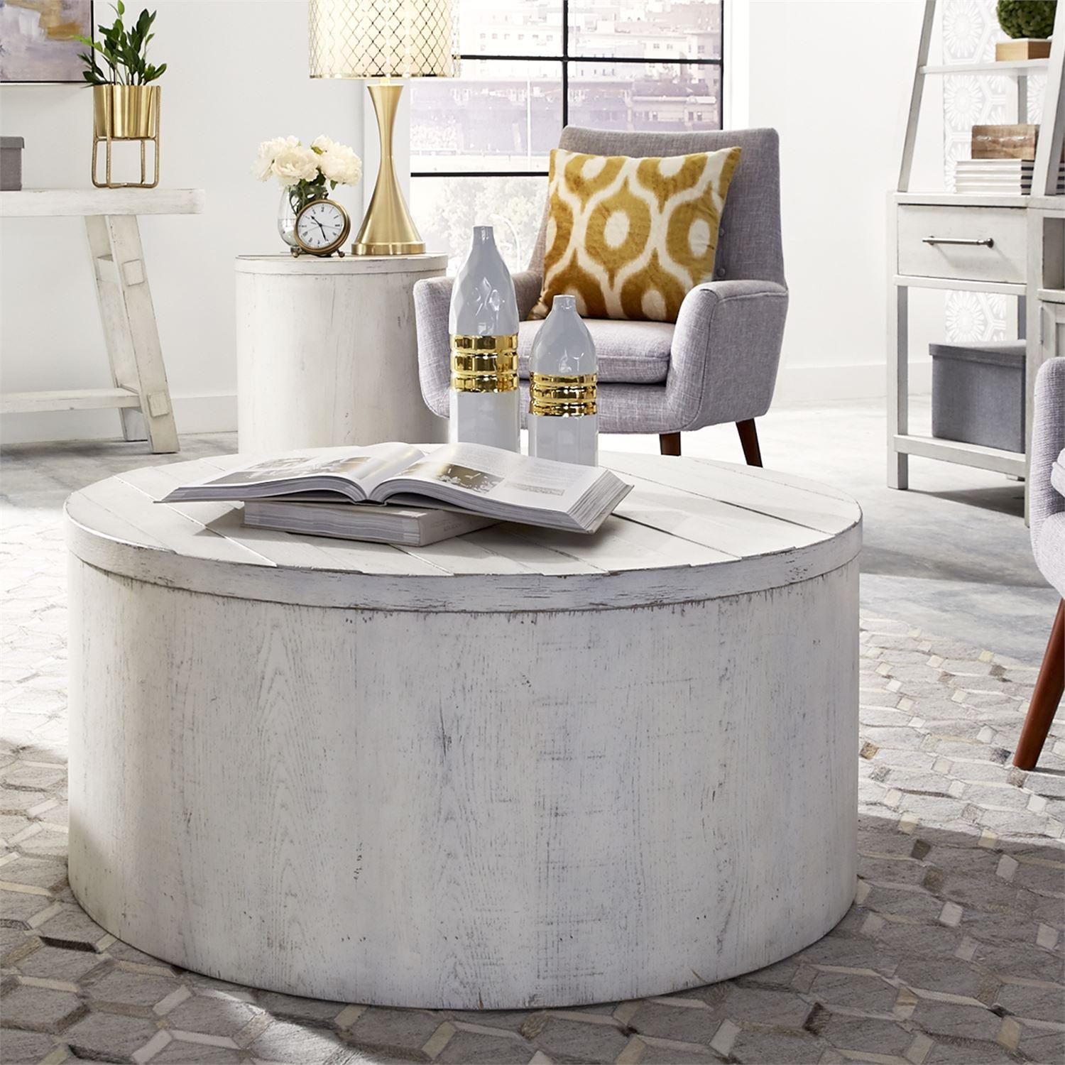  Liberty Furniture Industries Inc. Modern Farmhouse 406W-OT1021 Drum End Table IMAGE 6