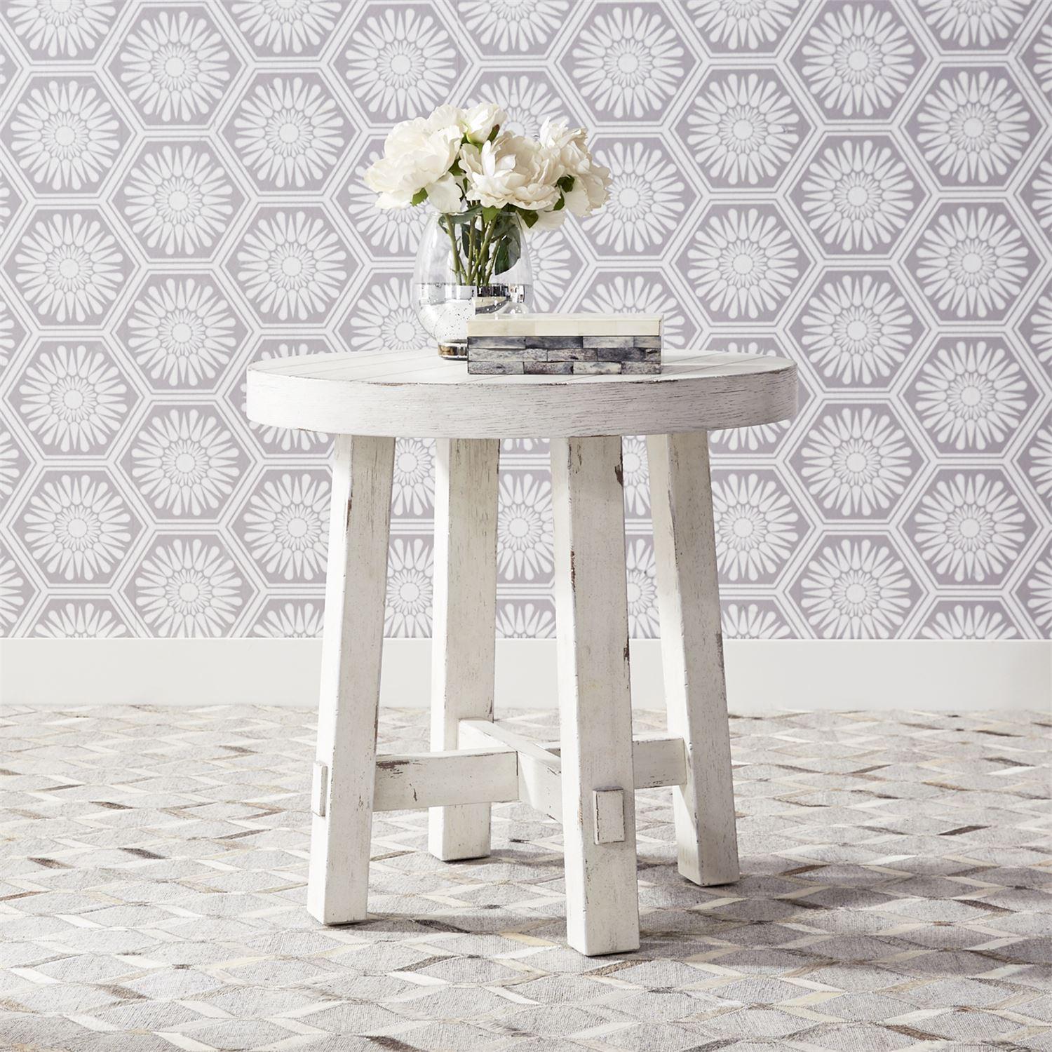  Liberty Furniture Industries Inc. Modern Farmhouse 406W-OT1024 Splay Leg Round End Table IMAGE 5