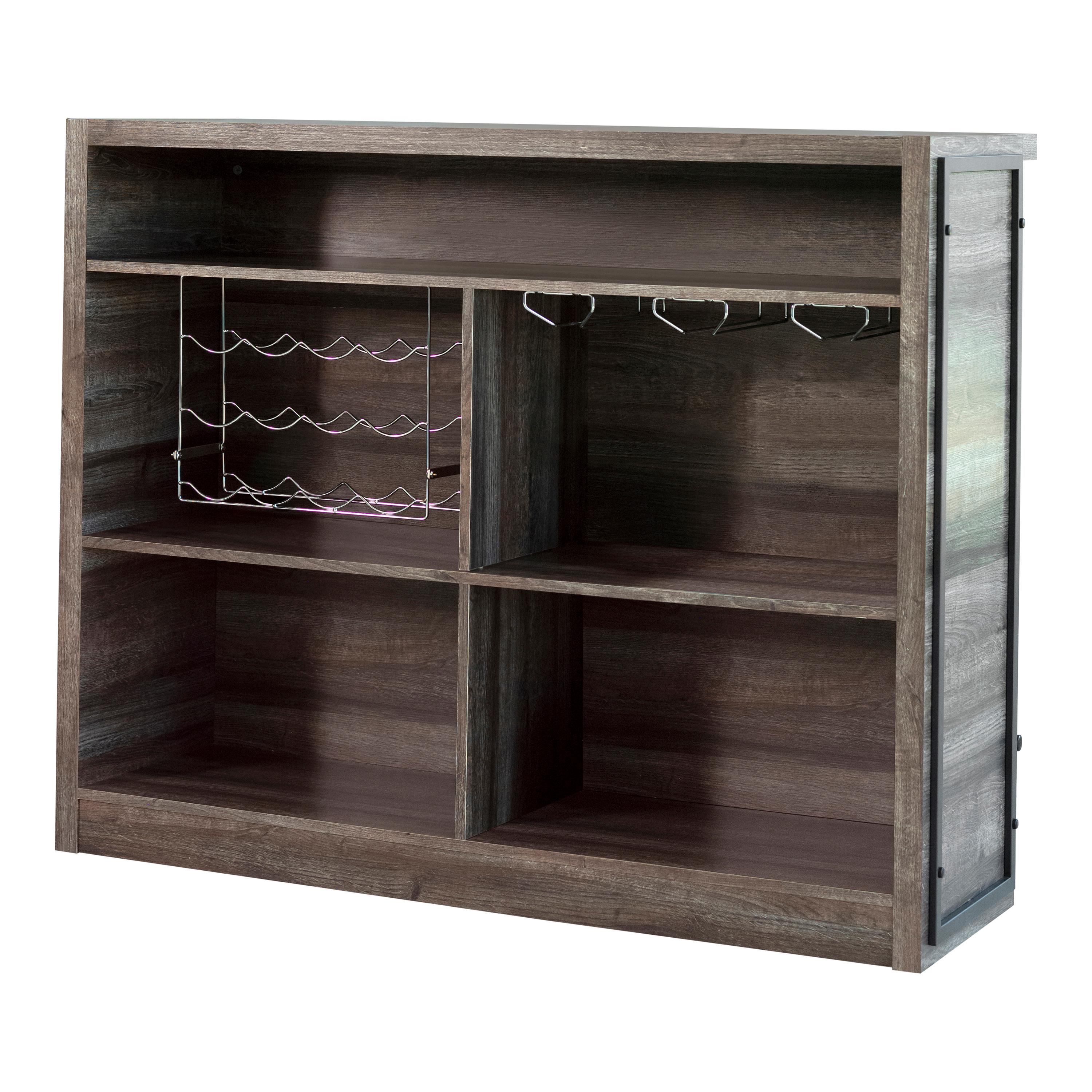  Coaster Furniture Joe 182071 5-shelf Composite Wood Home Bar Wine Cabinet - Aged Oak IMAGE 2