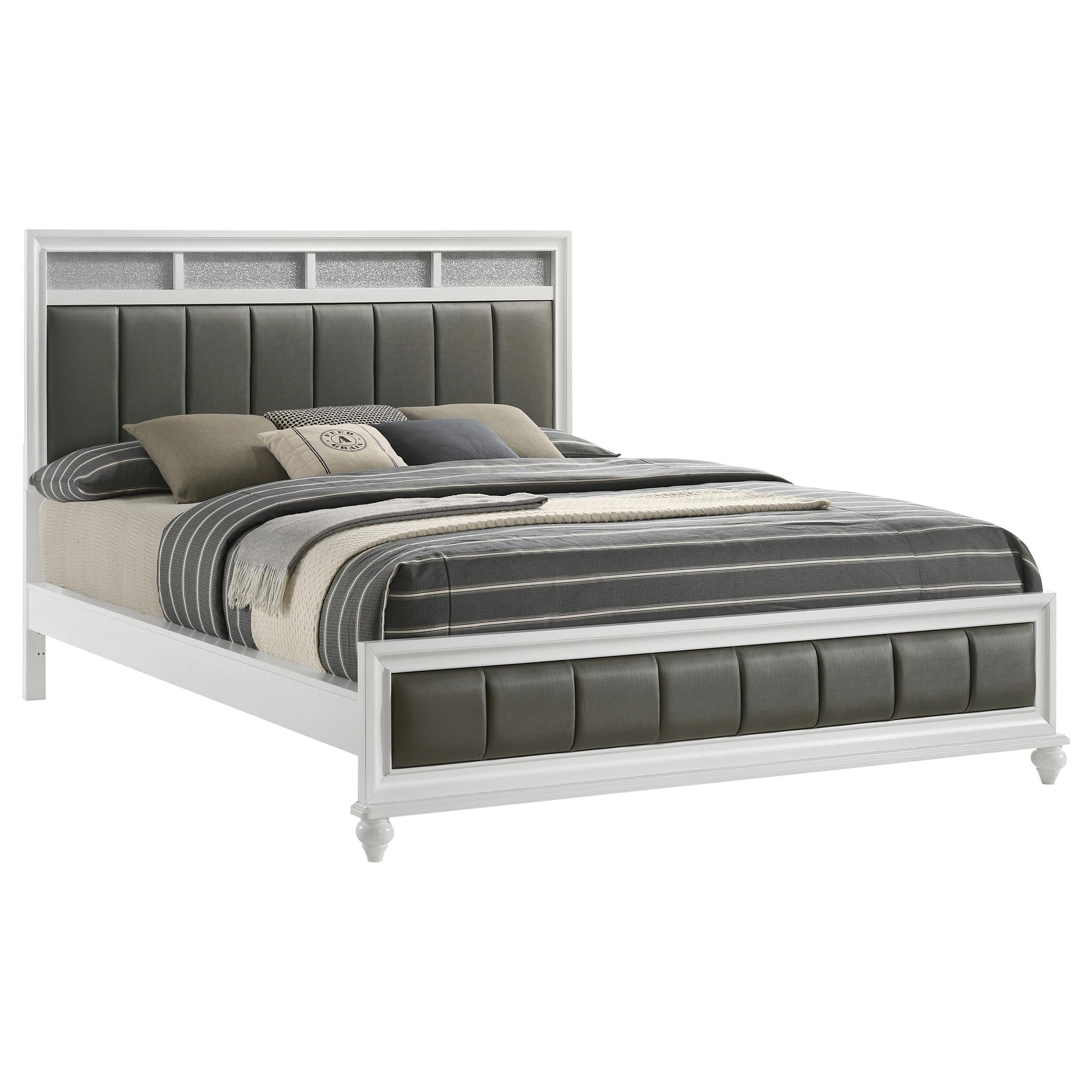  Size_California King --  Barzini 205891KW Wood California King Panel Bed - White IMAGE 2