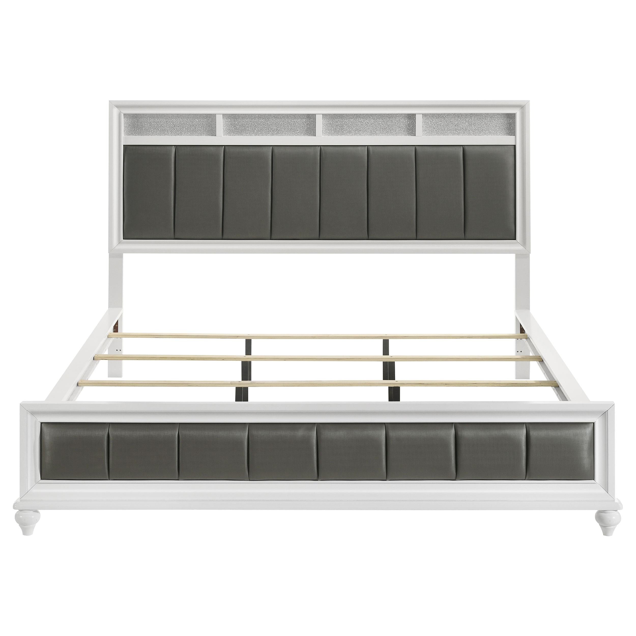  Size_California King --  Barzini 205891KW Wood California King Panel Bed - White IMAGE 3