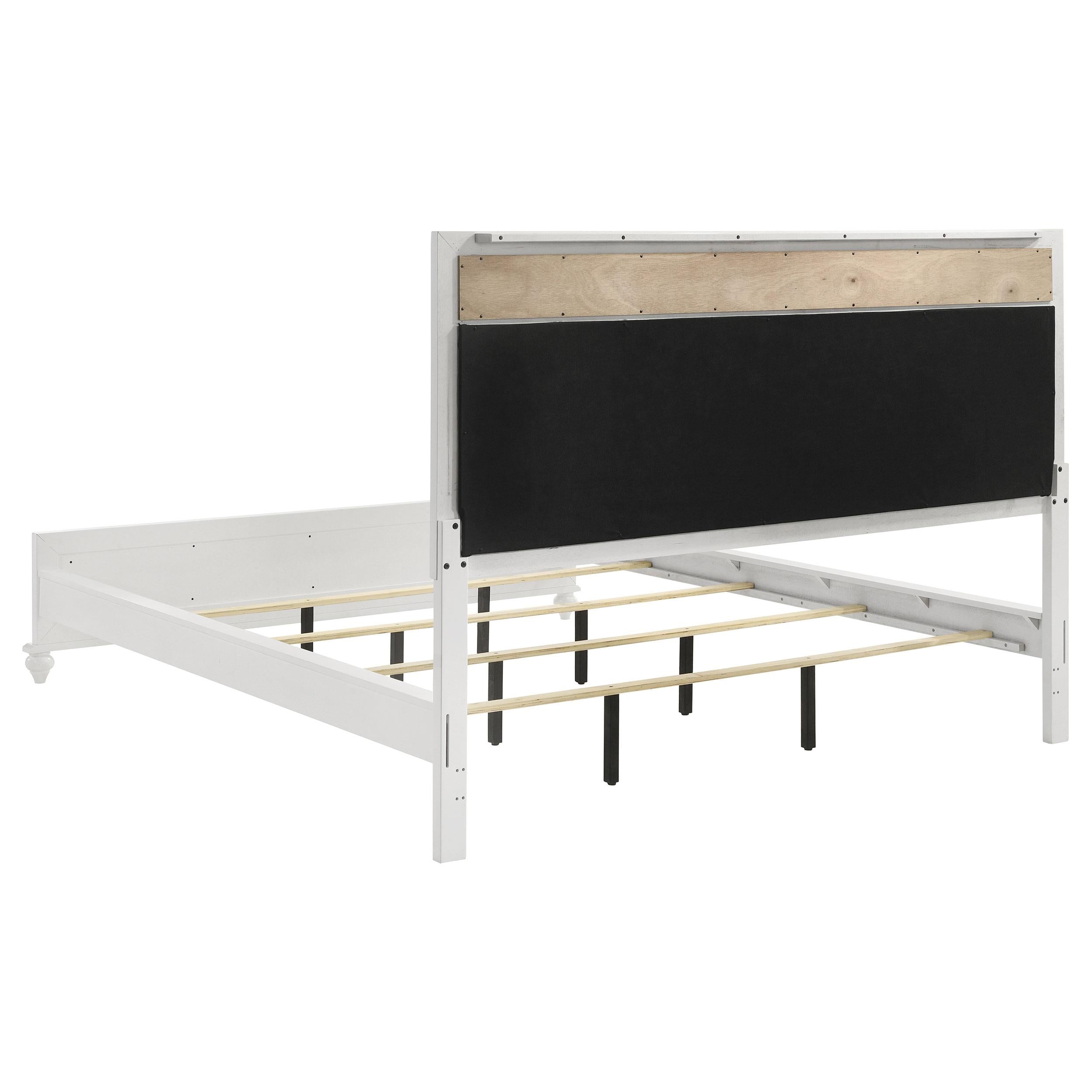  Size_California King --  Barzini 205891KW Wood California King Panel Bed - White IMAGE 4