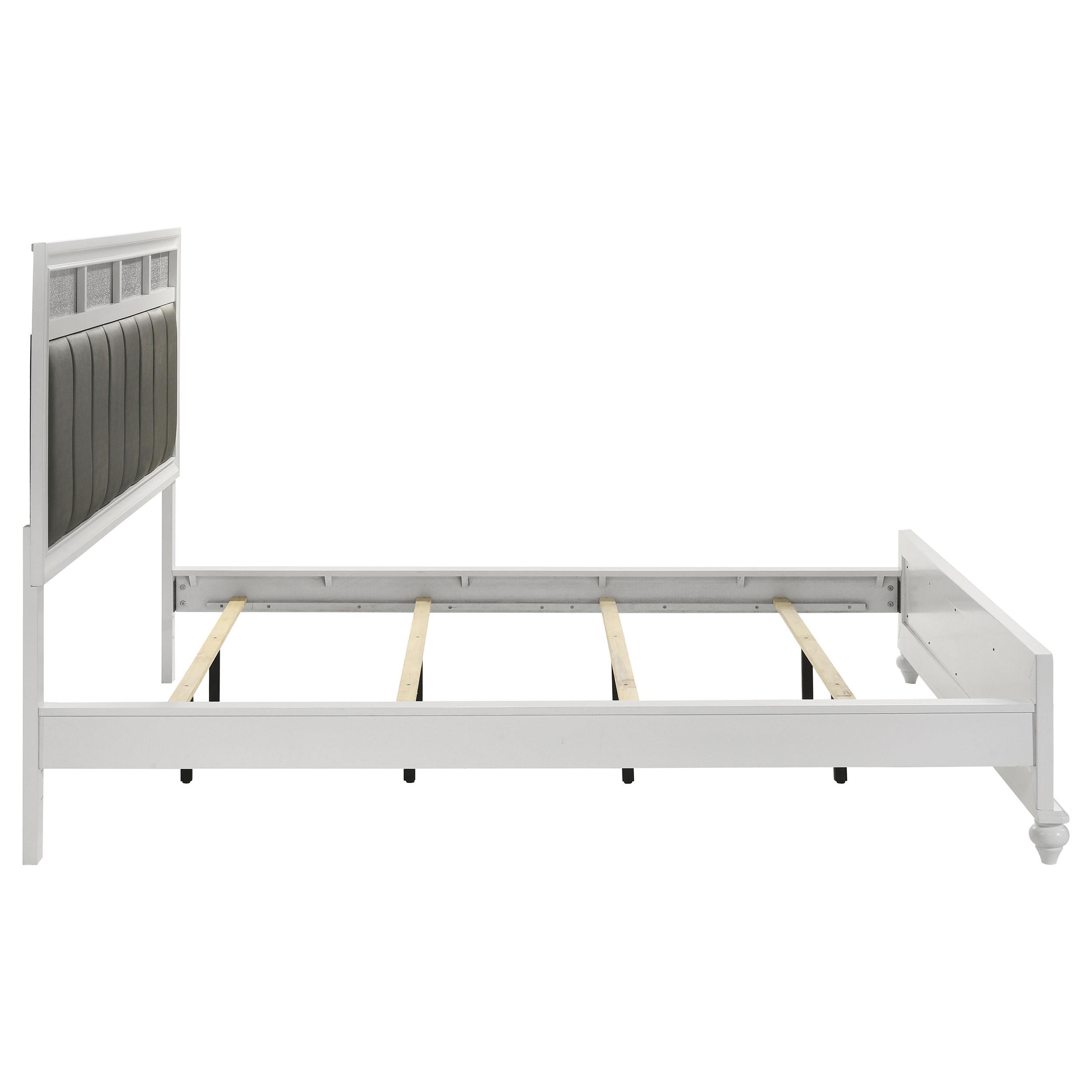  Size_California King --  Barzini 205891KW Wood California King Panel Bed - White IMAGE 5