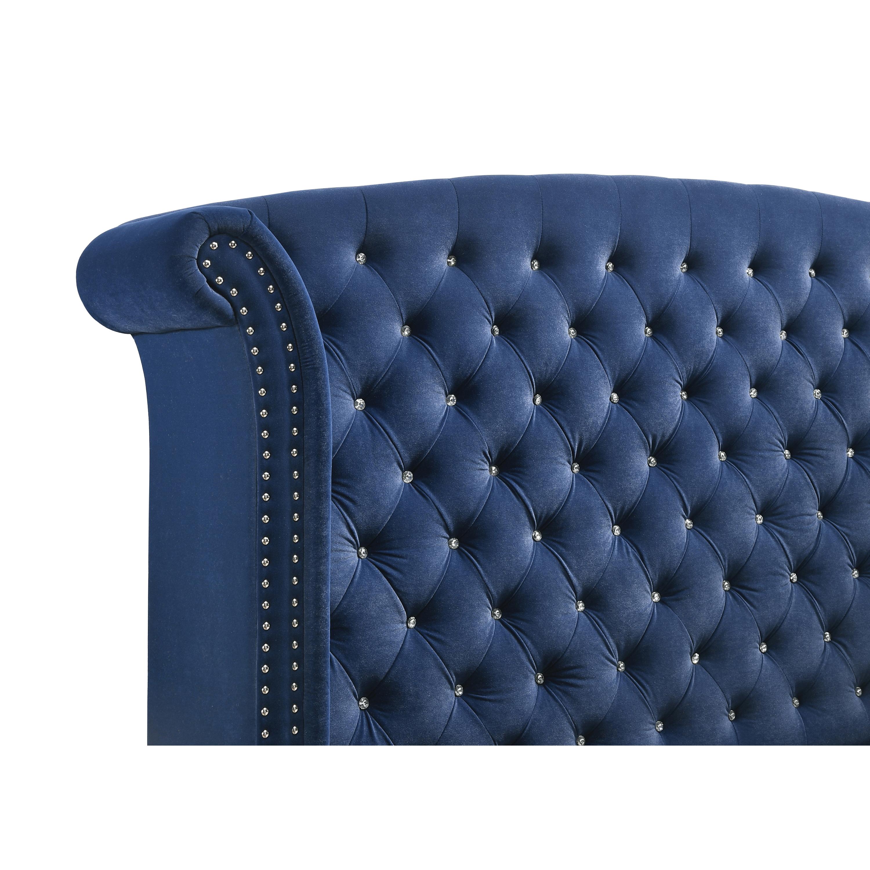  Size_King --  Melody 223371KE Upholstered Eastern King Wingback Bed - Pacific Blue IMAGE 2