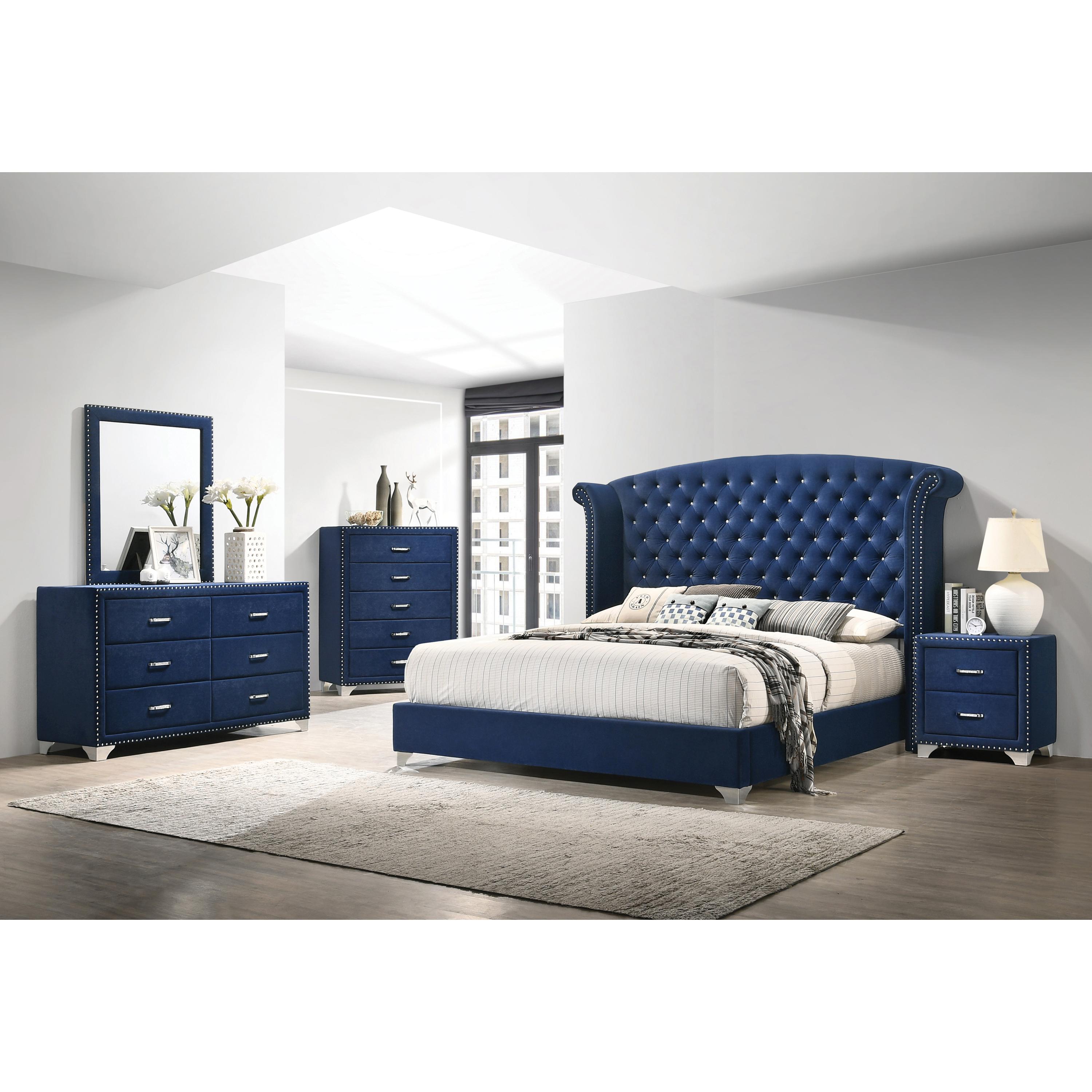  Coaster Furniture Melody 223373 6-Drawer Upholstered Dresser - Pacific Blue IMAGE 3