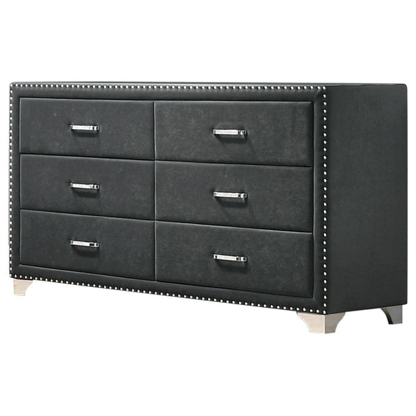 Coaster Furniture Melody 223383 6-Drawer Upholstered Dresser - Grey