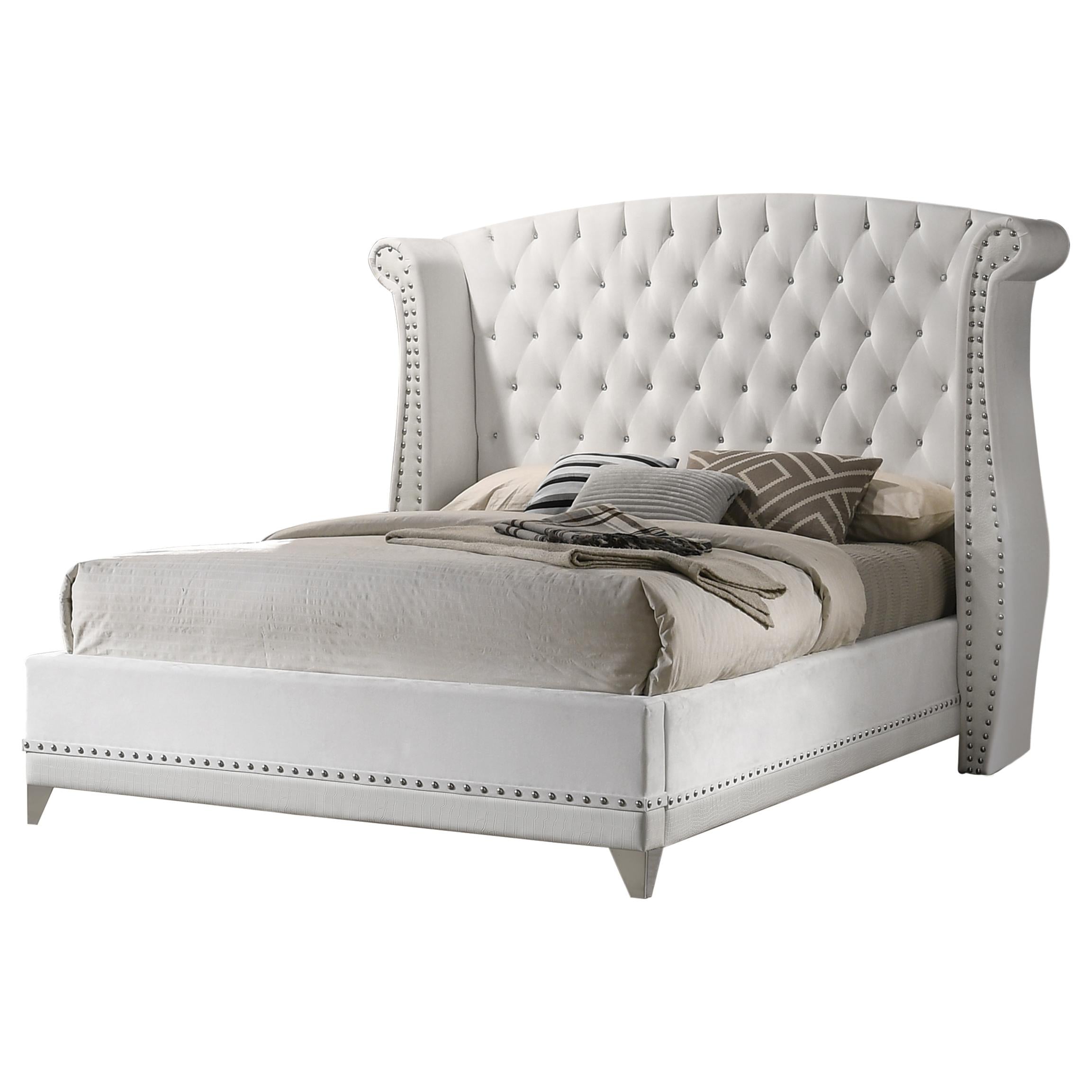  Size_Queen --  Coaster Furniture Barzini Upholstered Platform Bed IMAGE 1