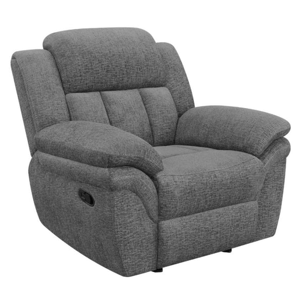 Coaster Furniture Bahrain 609543 Upholstered Glider Recliner - Charcoal