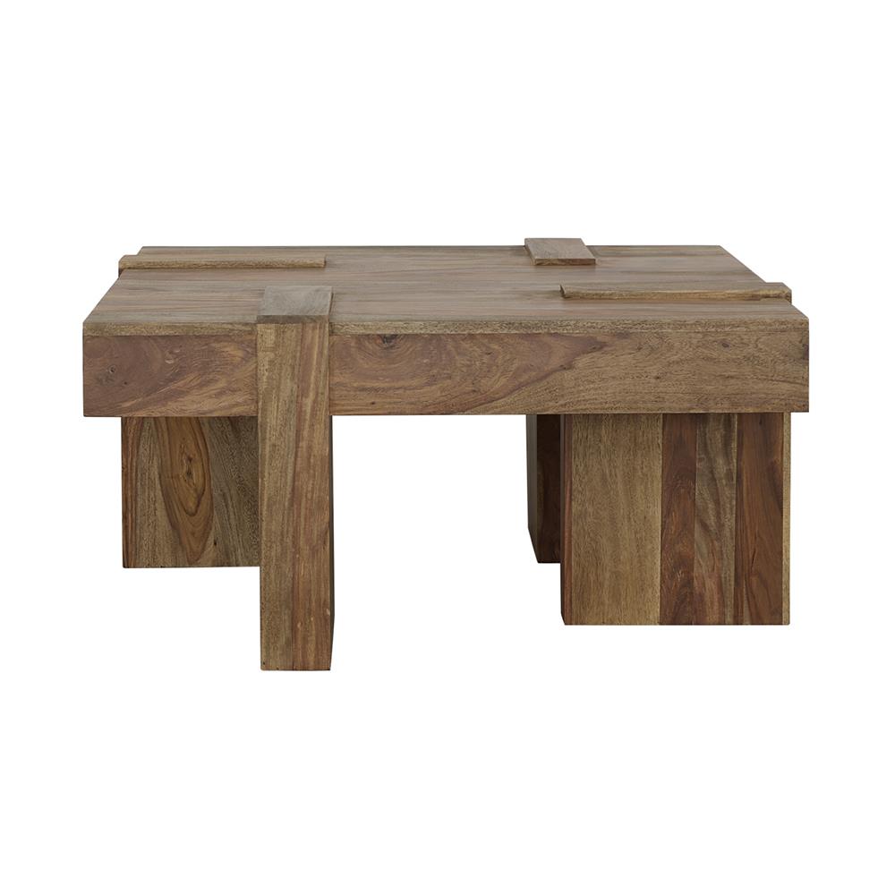  Coaster Furniture Samira 724138 Square Solid Wood Coffee Table - Natural Sheesham IMAGE 4