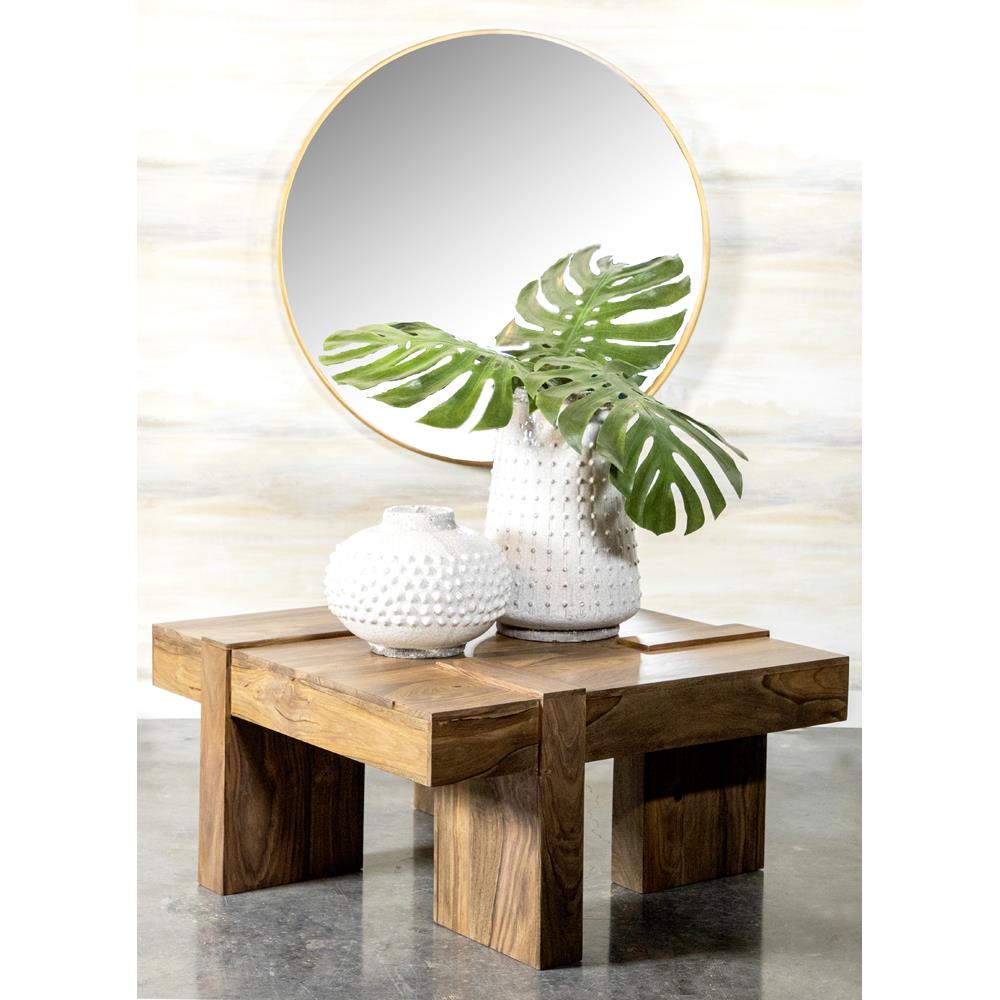  Coaster Furniture Samira 724138 Square Solid Wood Coffee Table - Natural Sheesham IMAGE 6