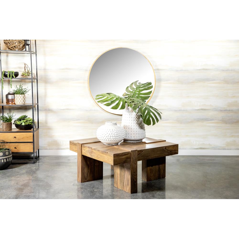  Coaster Furniture Samira 724138 Square Solid Wood Coffee Table - Natural Sheesham IMAGE 7