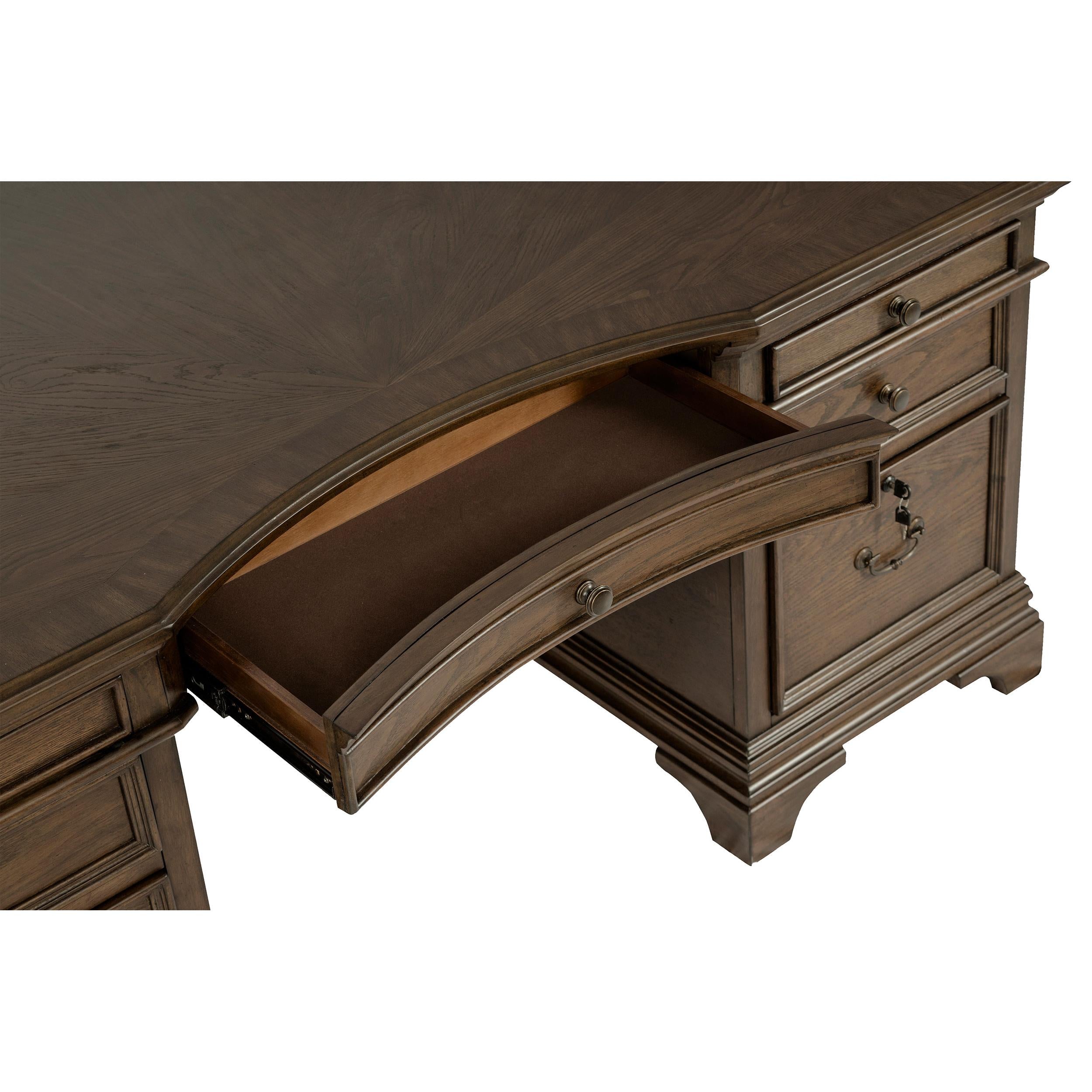  Coaster Furniture Hartshill 881281 72-inch 7-Drawer Executive Desk - Burnished Oak IMAGE 11