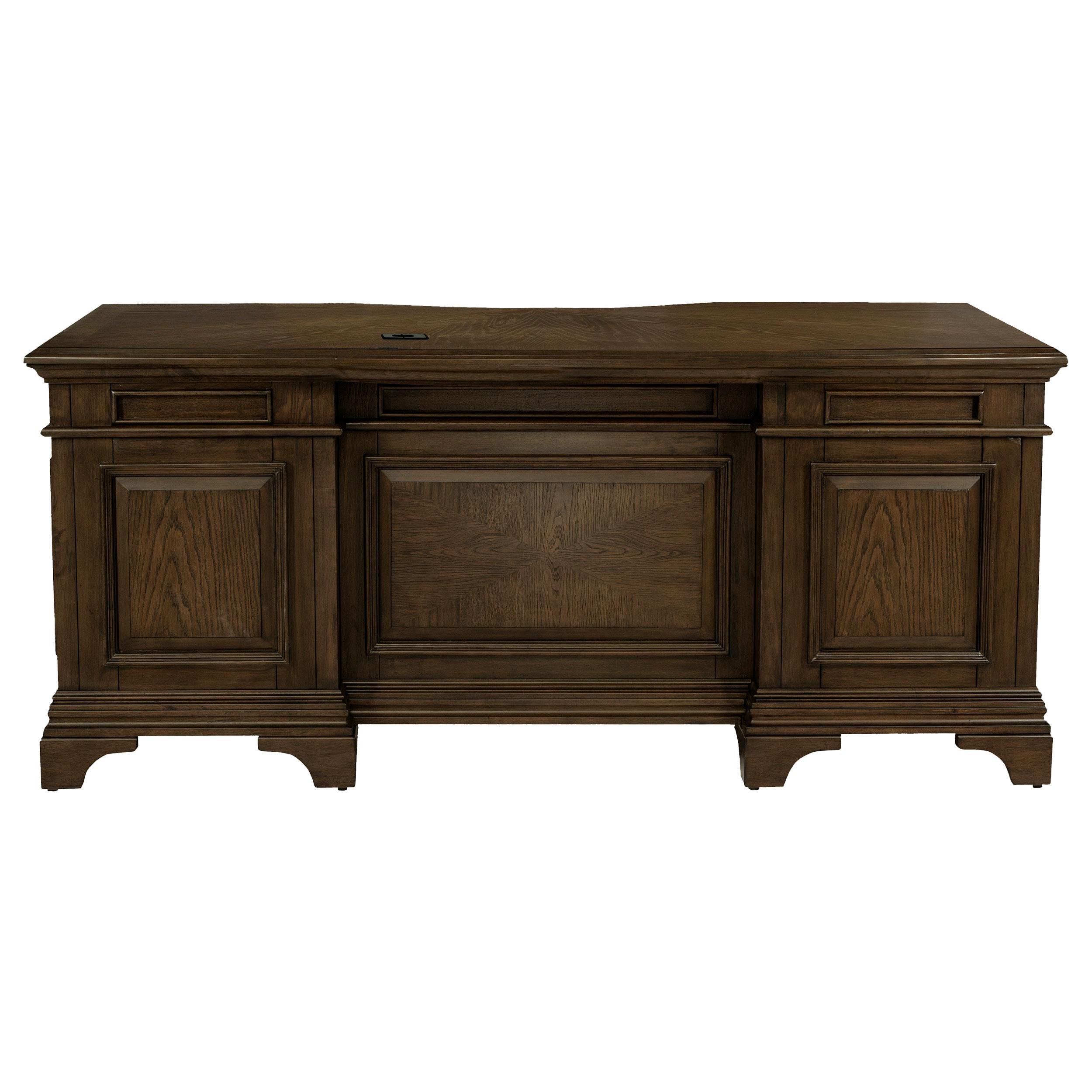  Coaster Furniture Hartshill 881281 72-inch 7-Drawer Executive Desk - Burnished Oak IMAGE 6