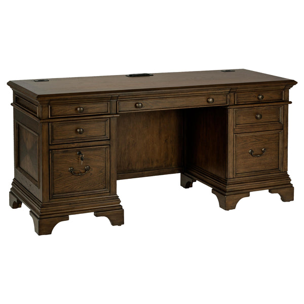 Coaster Furniture Hartshill 881282 66-inch 5-Drawer Credenza Office Desk - Burnish Oak