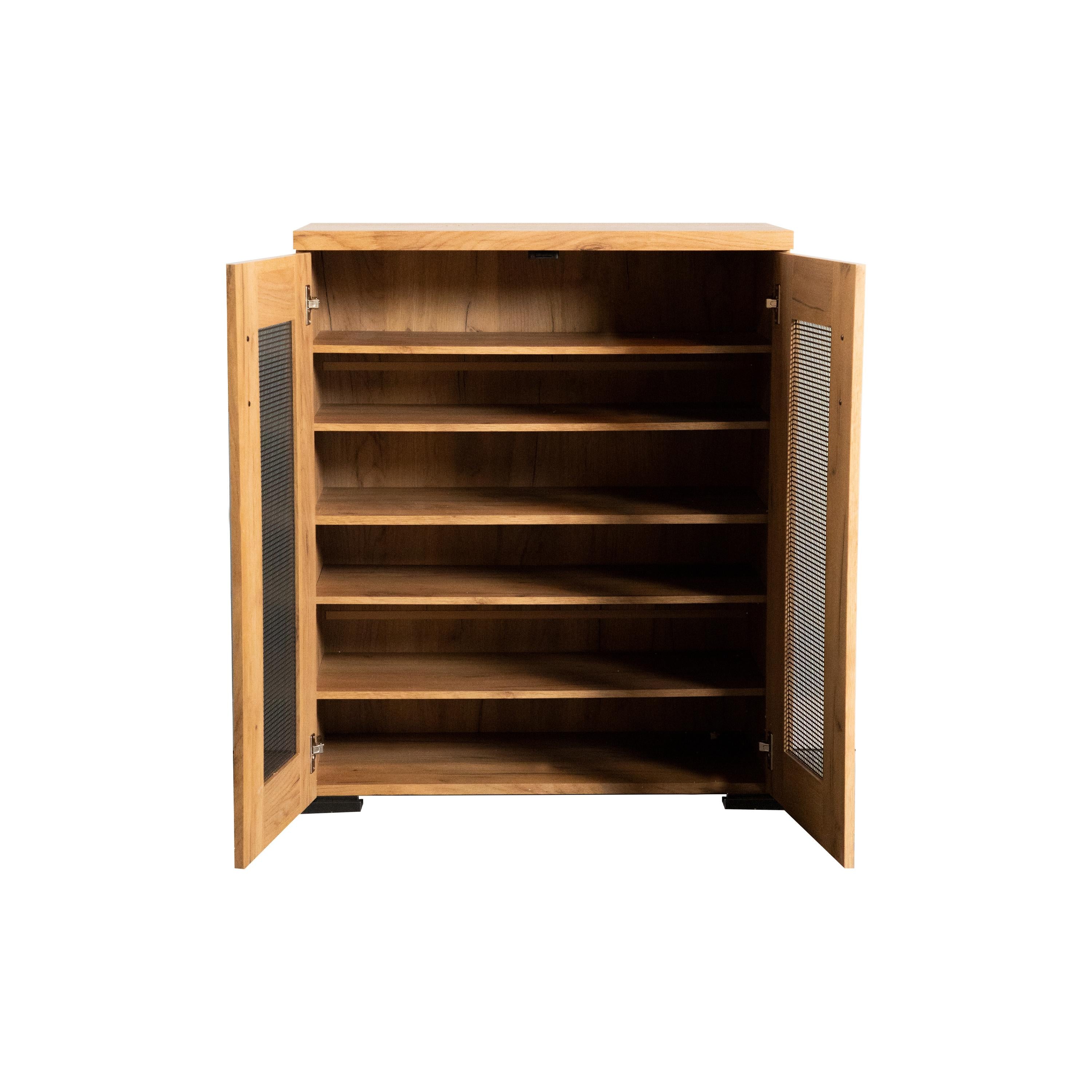  Coaster Furniture Bristol 951107 6-shelf Engineered Wood Shoe Cabinet - Golden Oak IMAGE 4